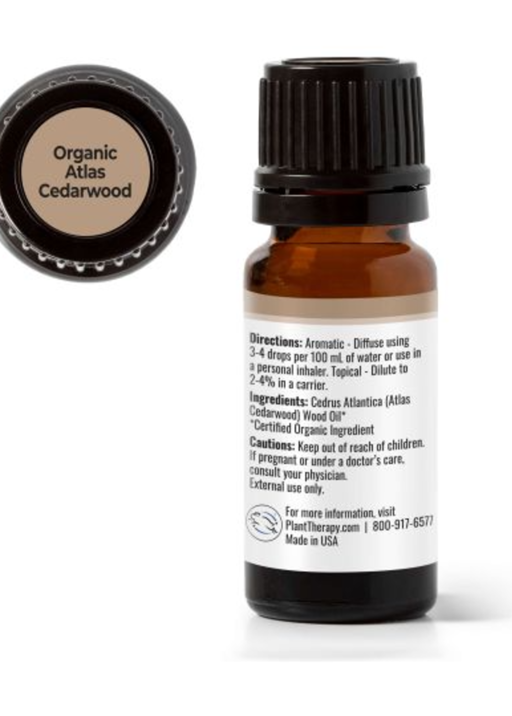 Plant Therapy Cedarwood Atlas Organic Essential Oil 10mL