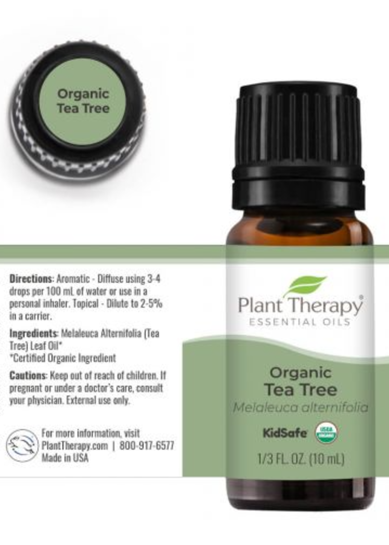 Plant Therapy Tea Tree Organic Essential Oil 10mL