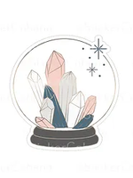 Crystal Ball W/ Crystals Sticker