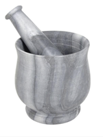 Mortar & Pestle 4" x 4" Grey Marble