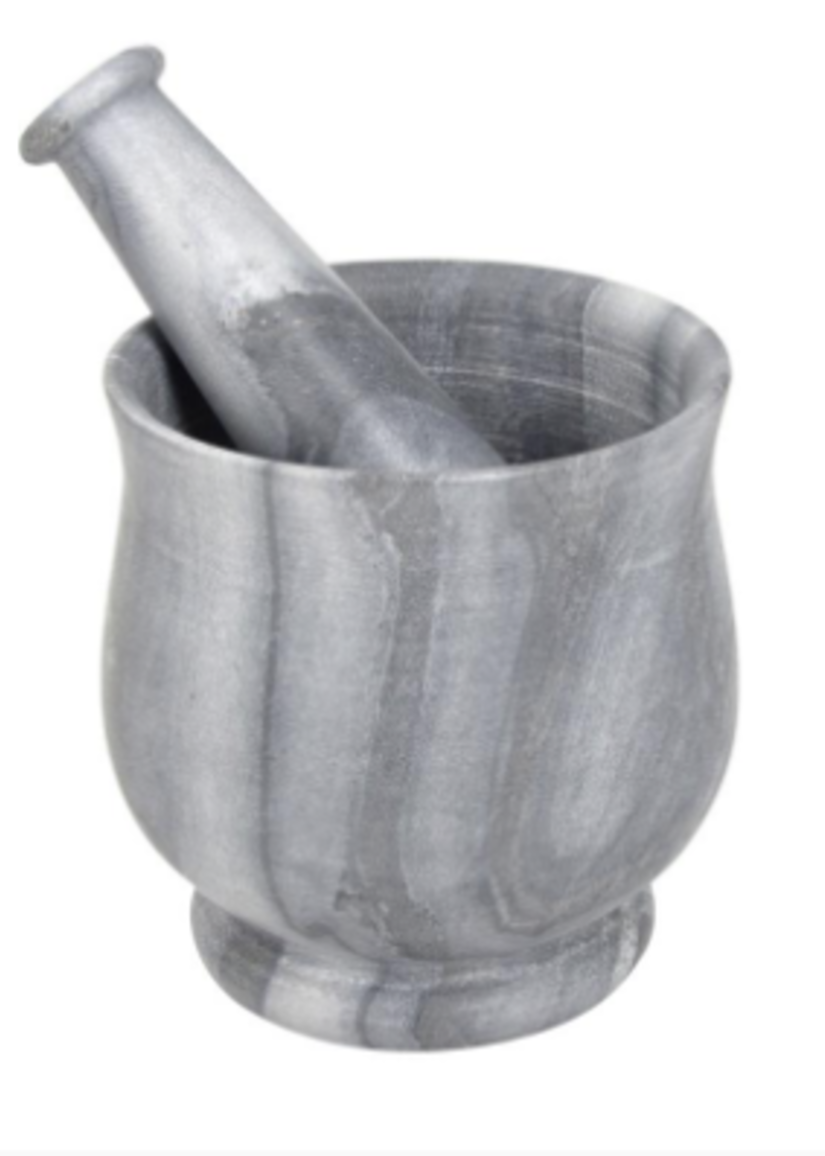 Mortar & Pestle 4" x 4" Grey Marble