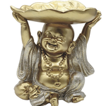 Maitreya Gold 6" Holding Leaf Bowl Gold/Silver