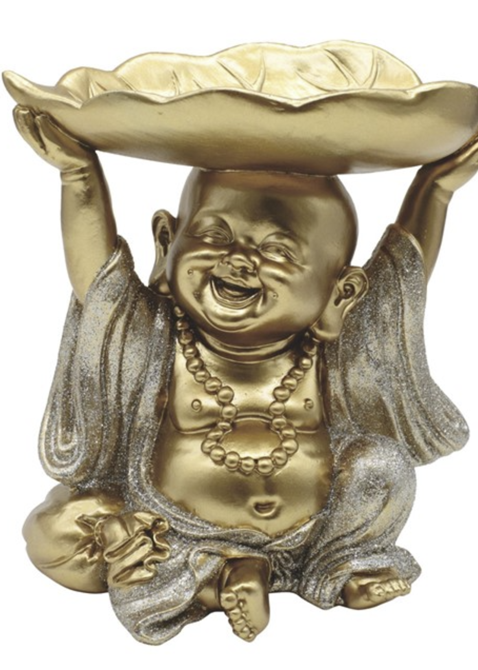 Maitreya Gold 6" Holding Leaf Bowl Gold/Silver