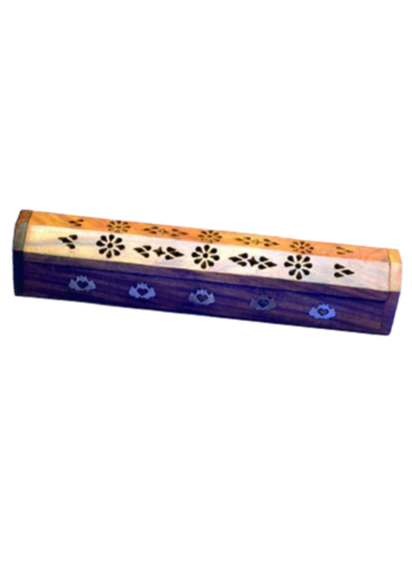 Lotus - Wooden Incense Stick & Cone Burner Box 12"