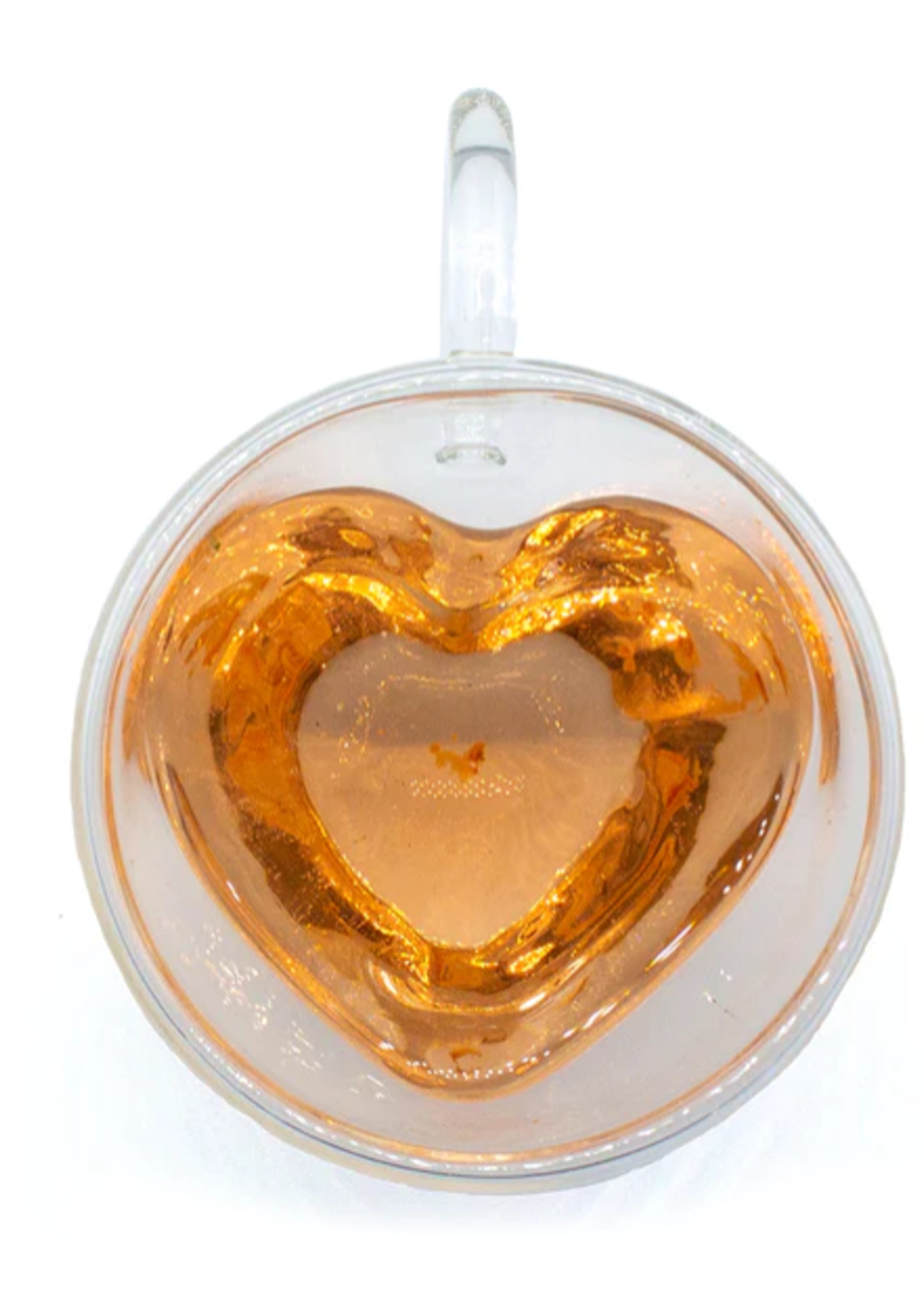 Double Walled Glass Heart Cups 8 oz