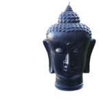 Buddha Head Candle Black Large