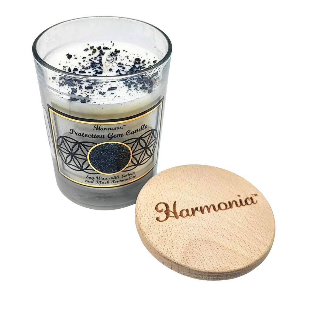 Harmonia Soy Gem Candle Grounding Hematite Energy Within Crystals