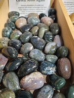 Moss Agate Tumbled, Medium