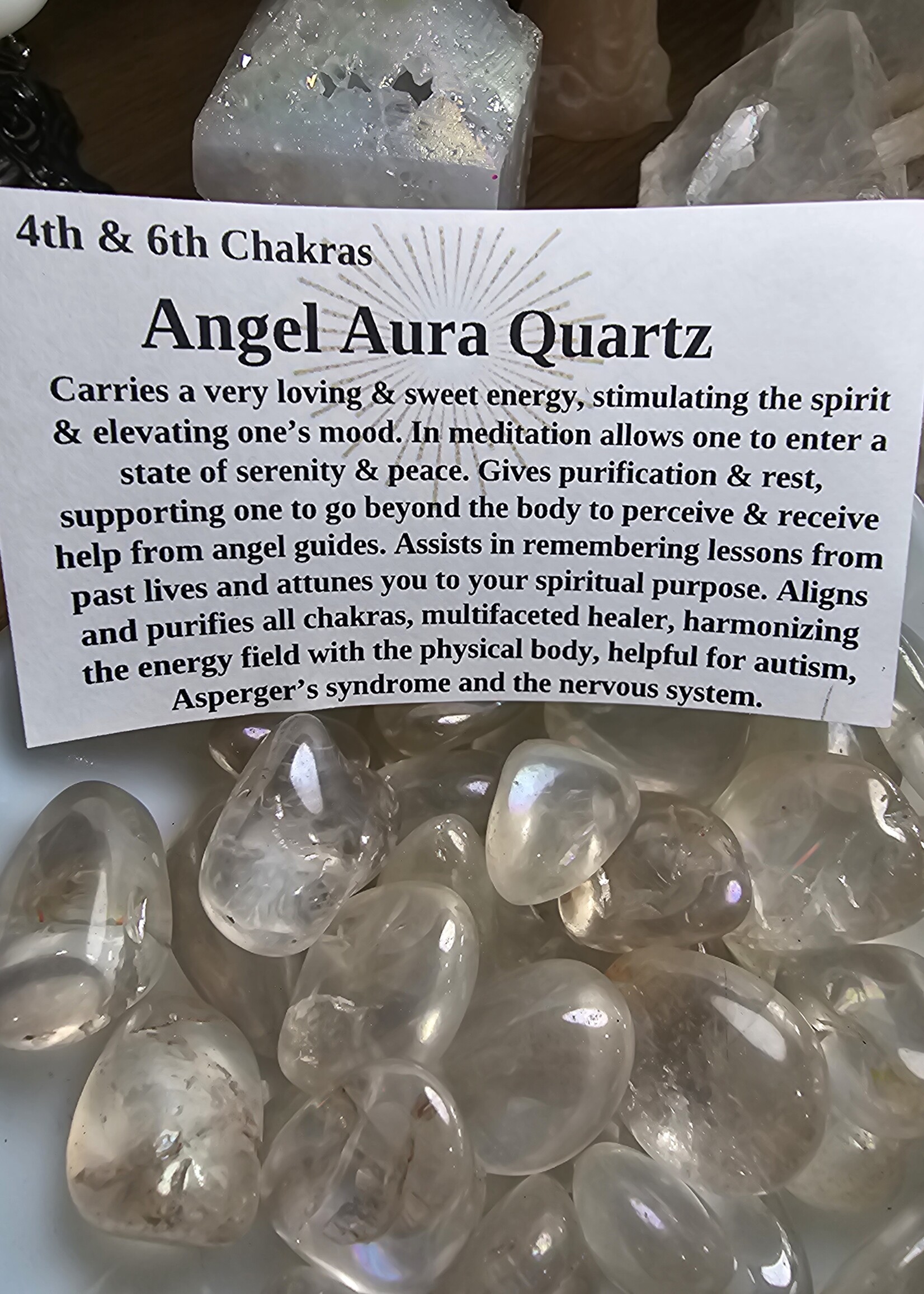 Angel Aura Quartz Tumbled, Medium