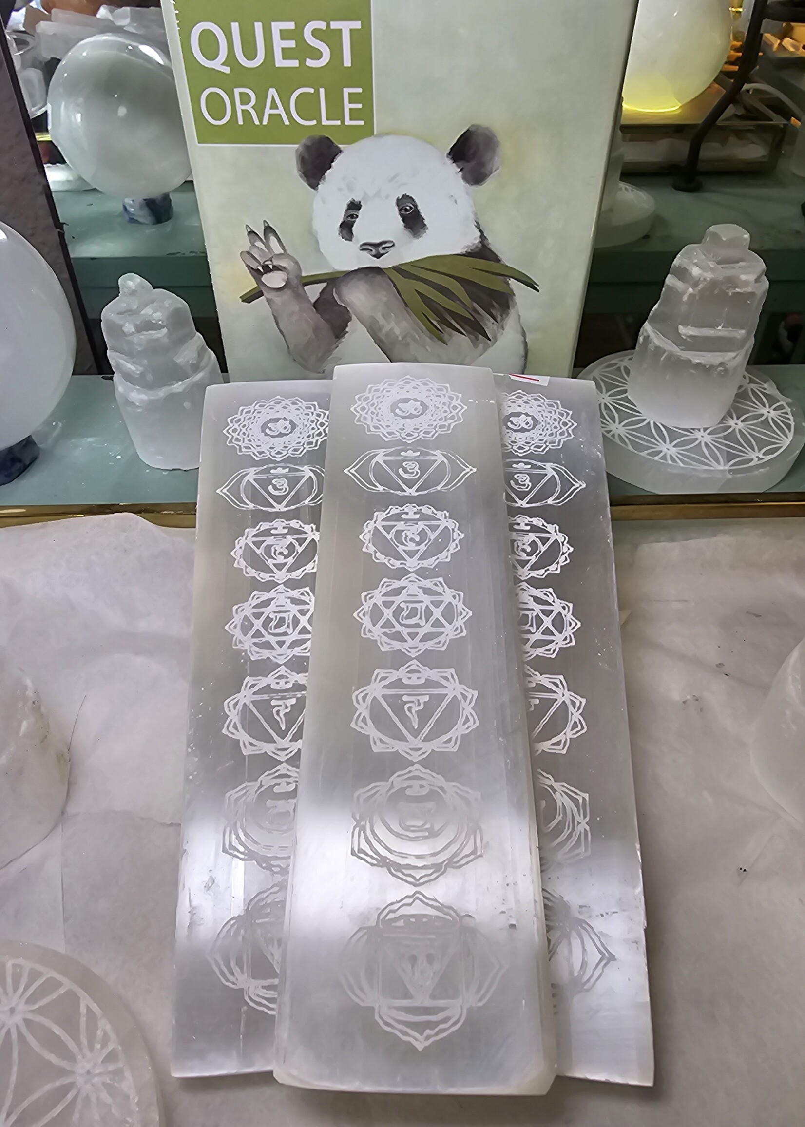 Selenite Chakra Charging Plate  L6"x W1.75"