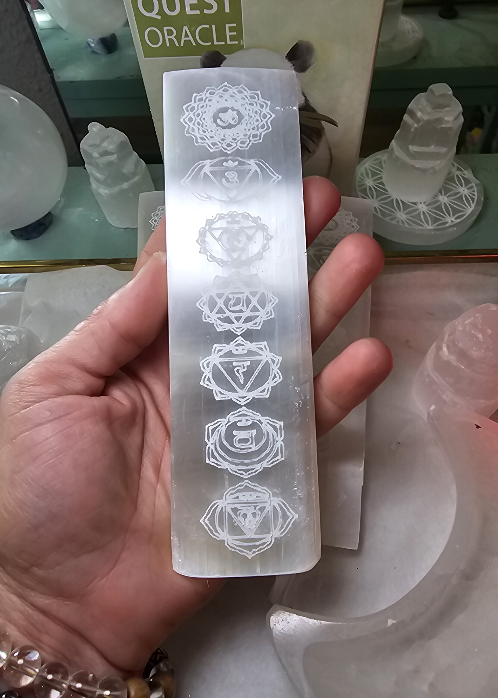 Selenite Chakra Charging Plate  L6"x W1.75"