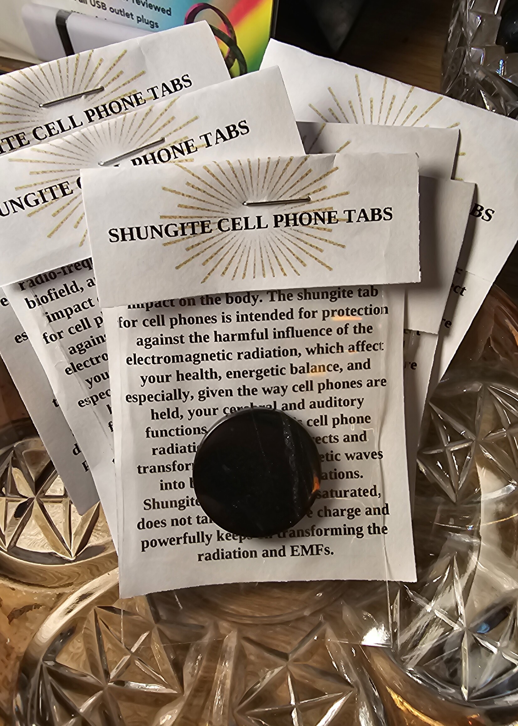 Shungite Cell Phone Tab (Rectangle) , EMF Blocker