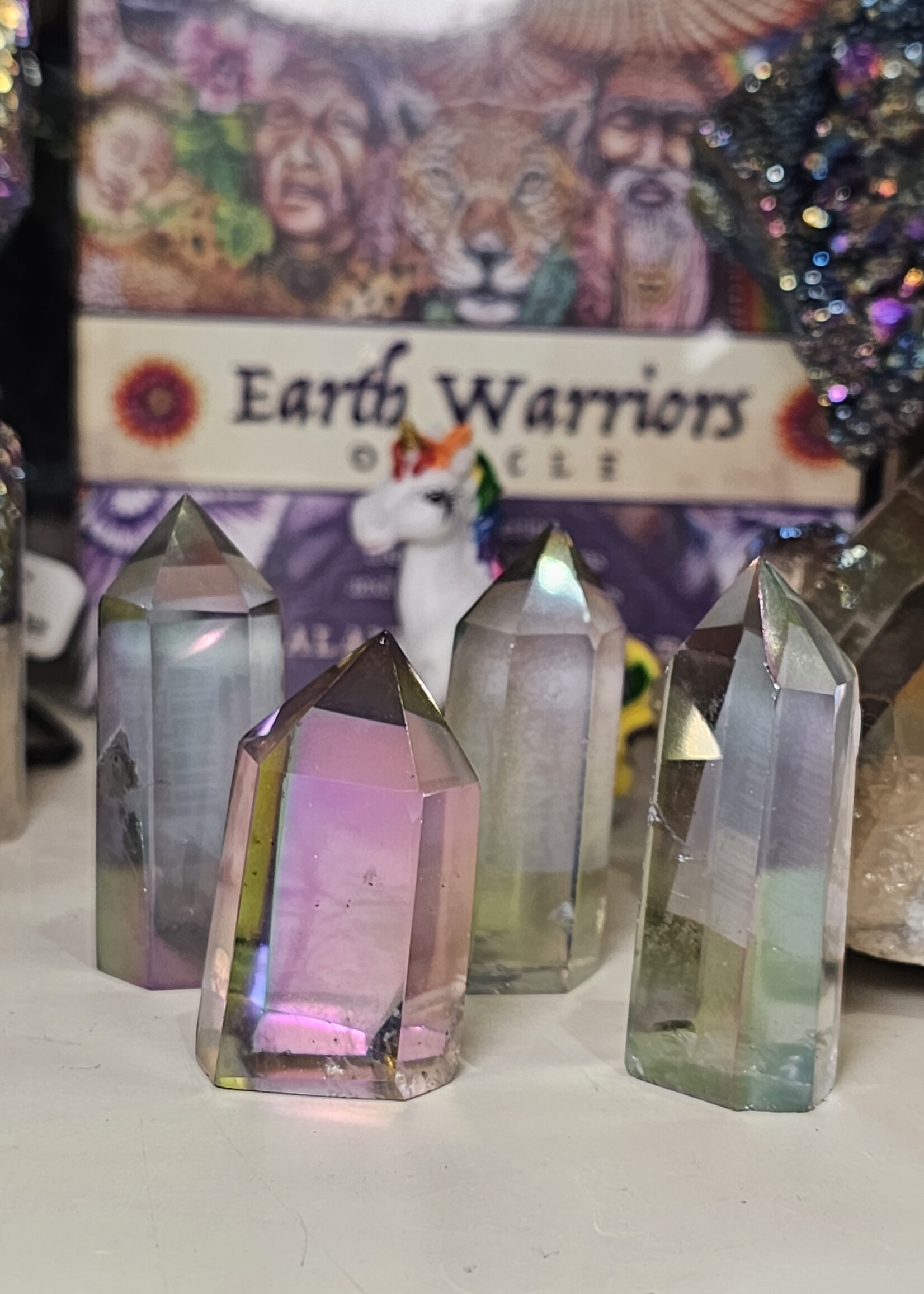 Rainbow Aura Quartz Tower