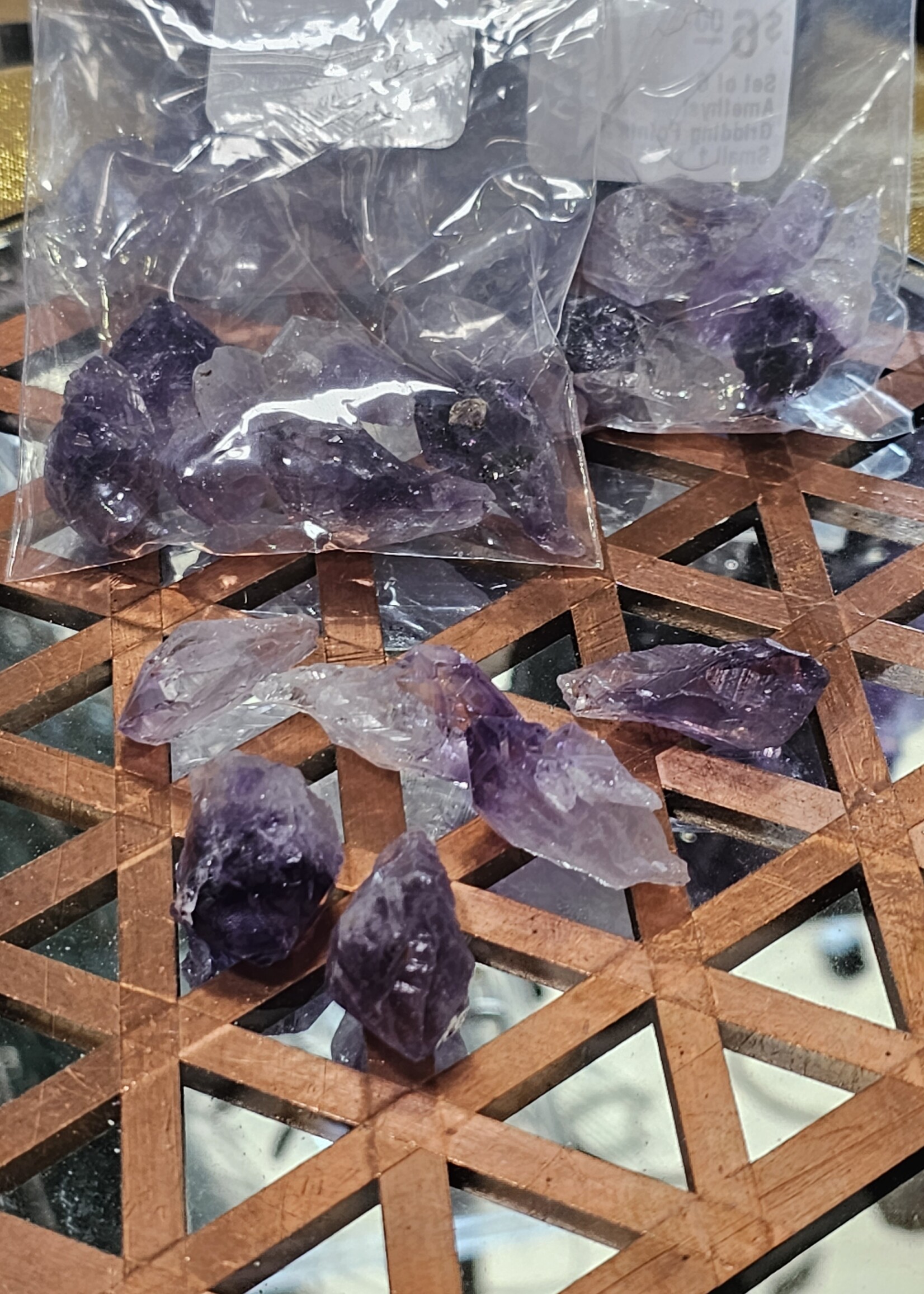 Set of 6- Amethyst Gridding Points X Small 1"x 0.5"