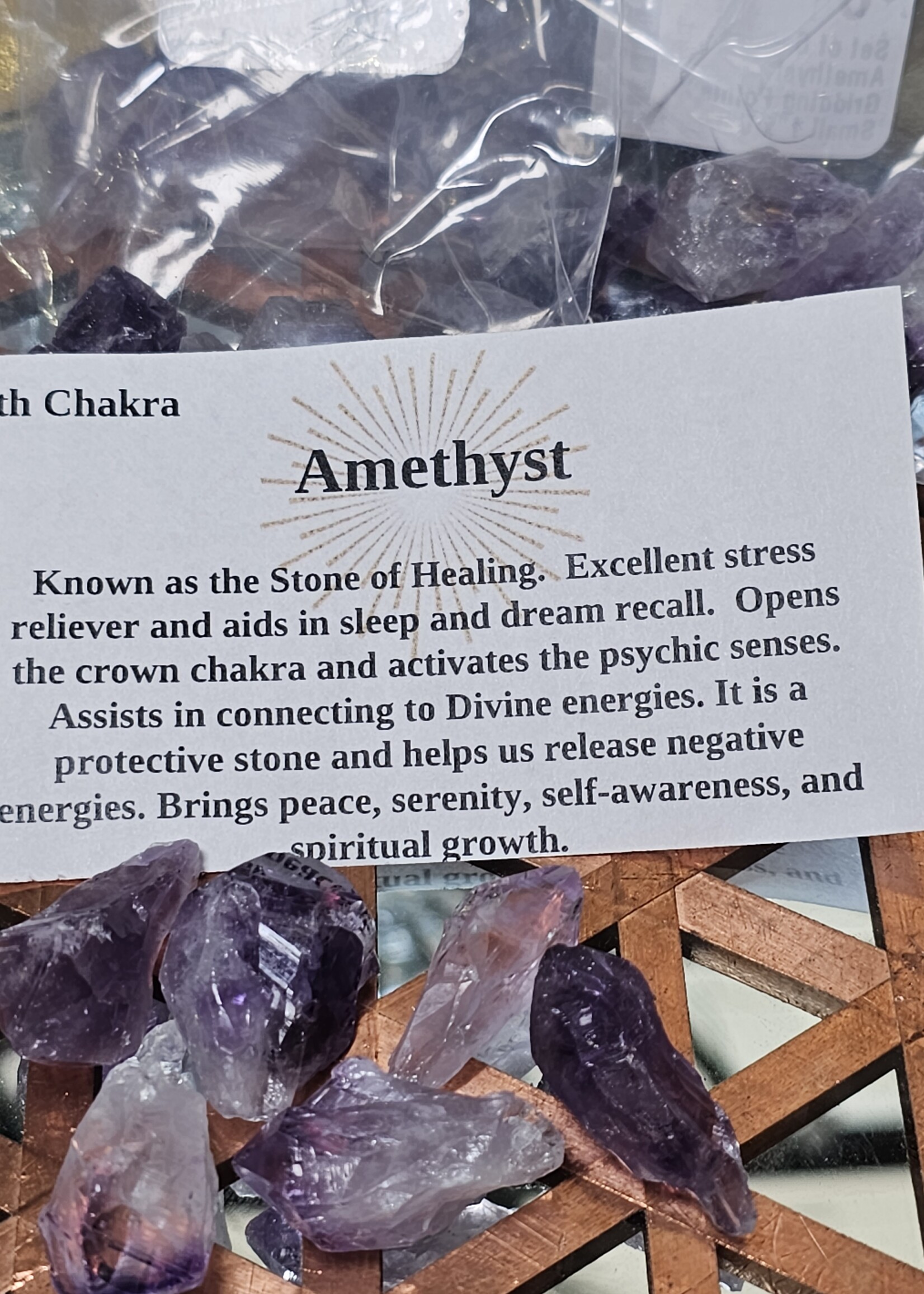 Set of 6- Amethyst Gridding Points X Small 1"x 0.5"