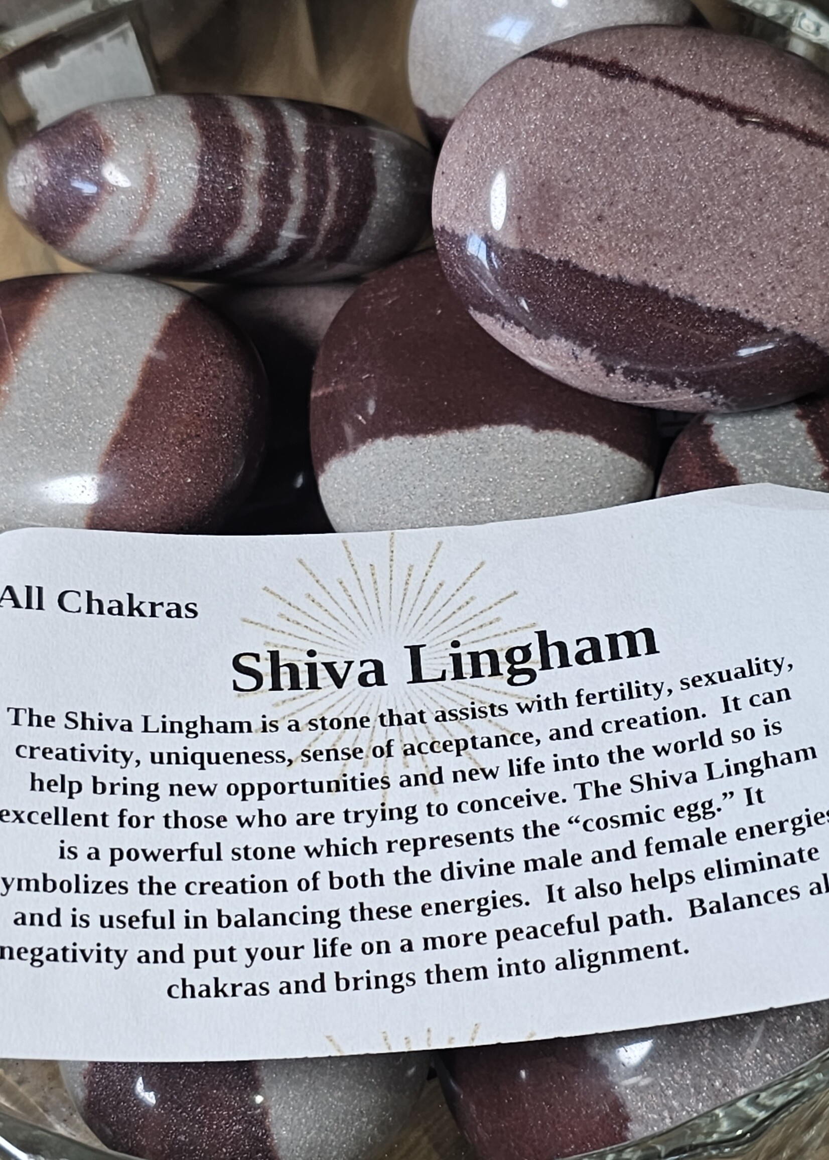 Shiva Lingam Palm Stone 1.5" x 2"