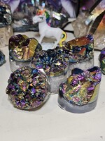 Rainbow Aura Amethyst Cylinder D1.5"x H1-1.5"