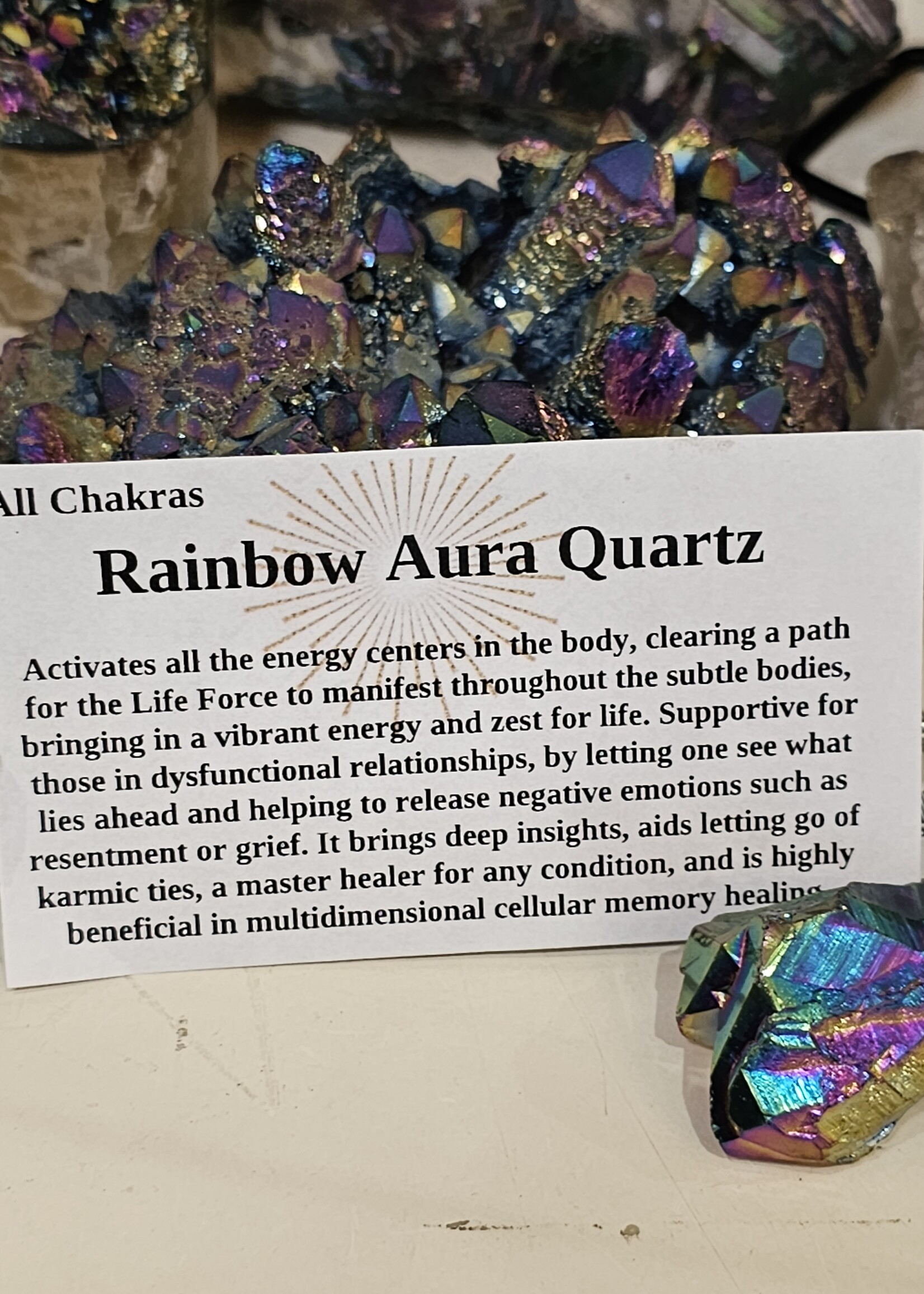 Rainbow Aura Amethyst Point Keychain