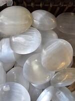 Selenite Palm Stone 3" x 2"