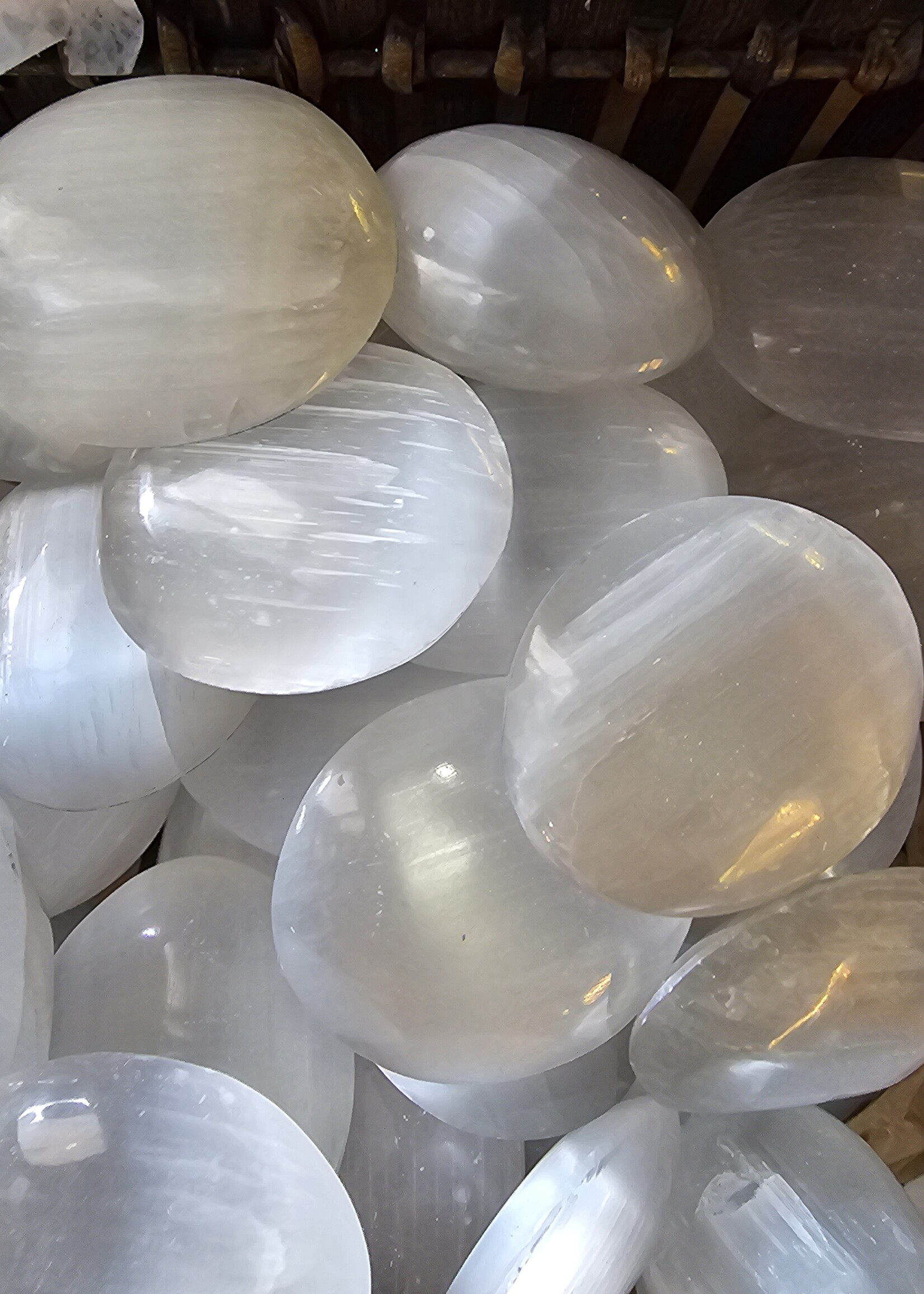 Selenite Palm Stone 3" x 2"