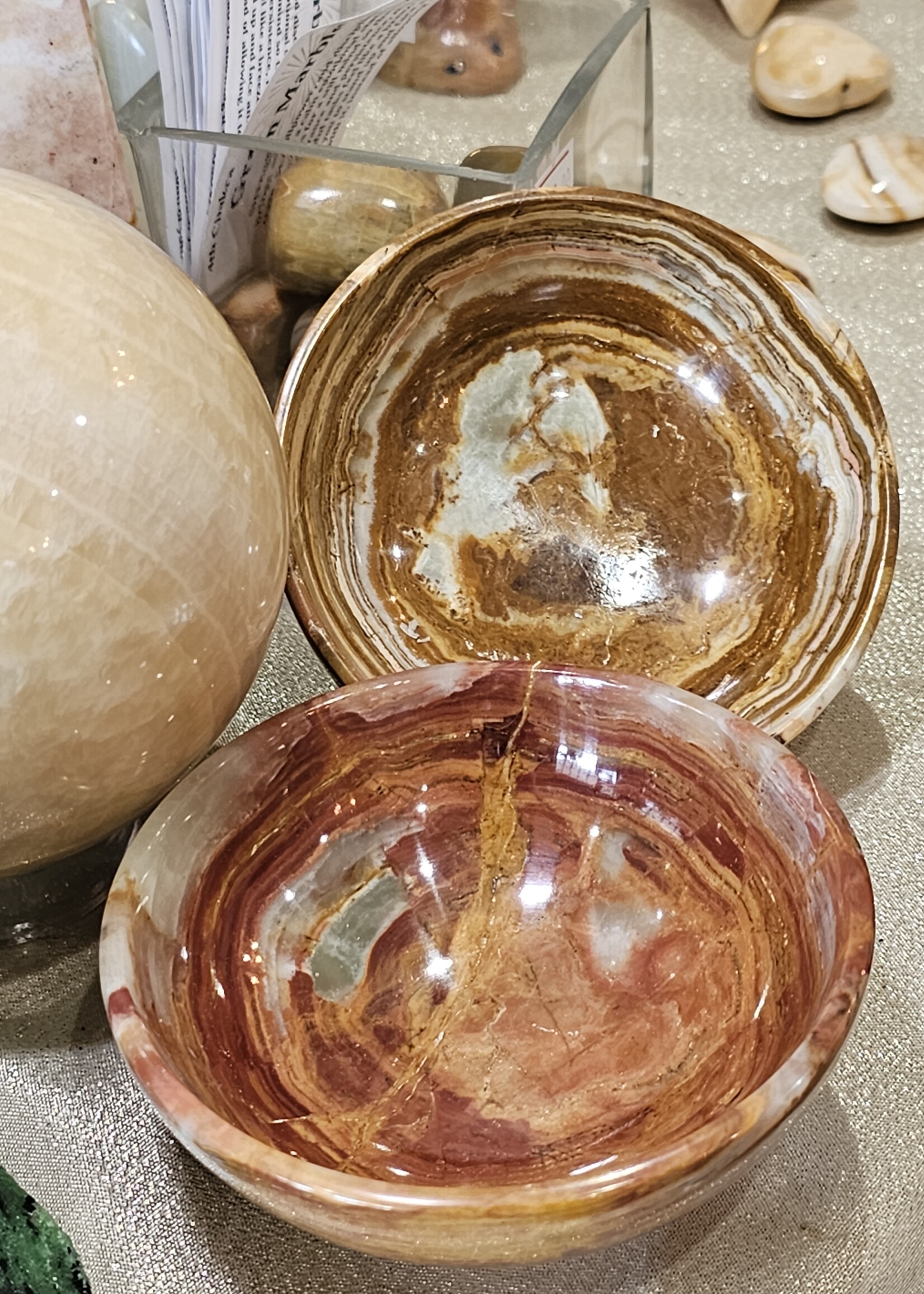 Green/ Multi Onyx Bowls 4"