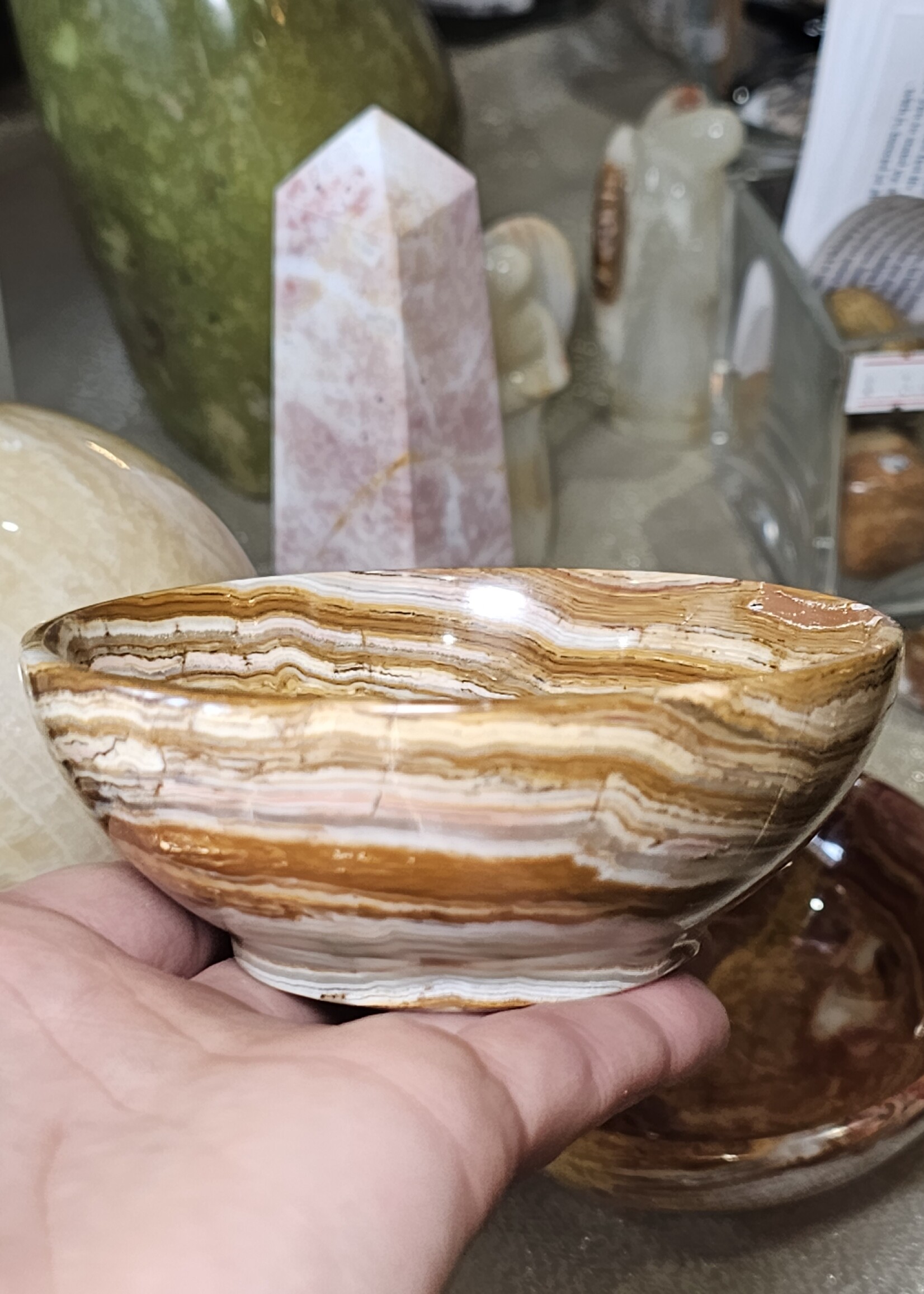 Green/ Multi Onyx Bowls 4"