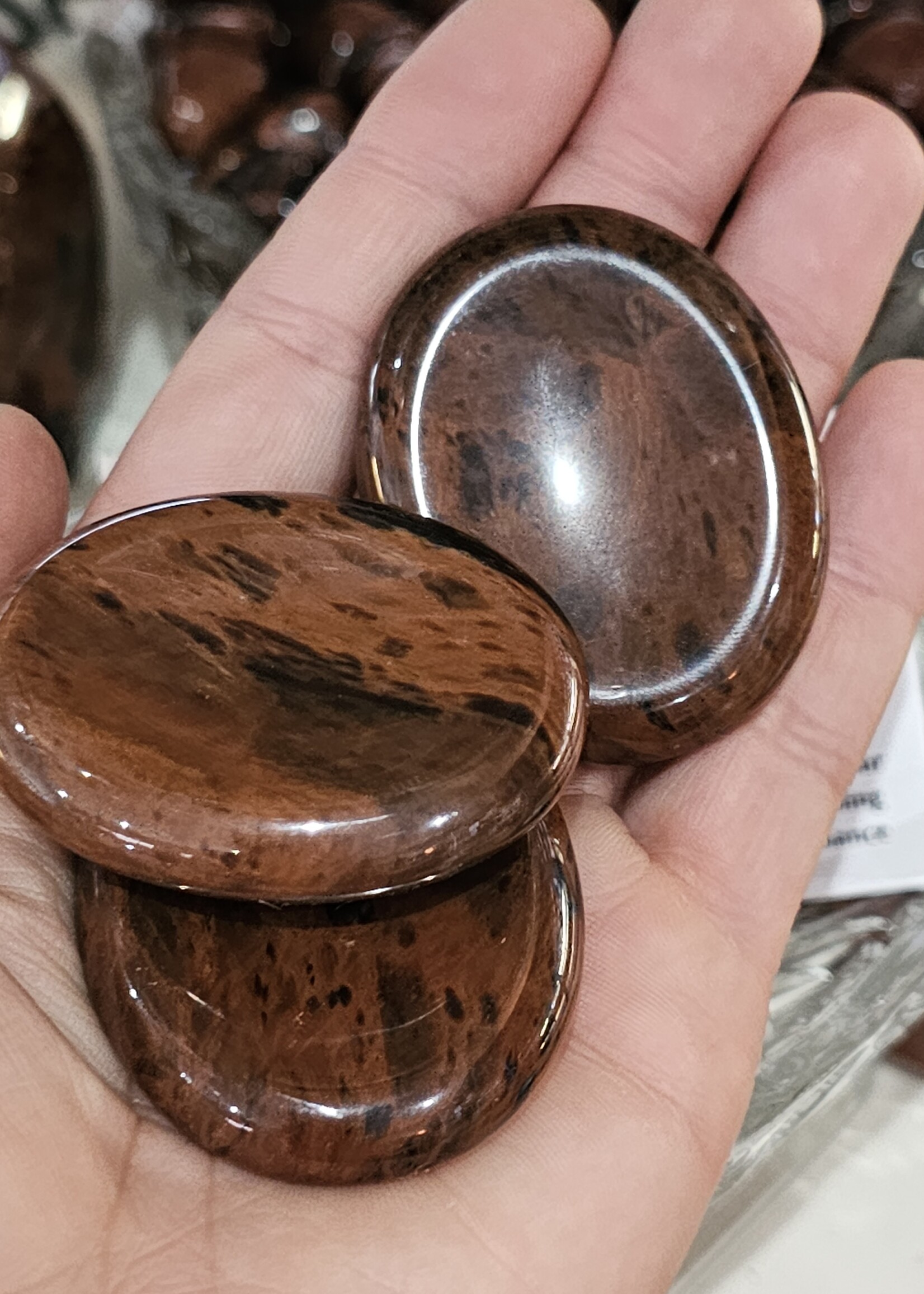 Mahogany Obsidian Worry Stone 2" x 1.5"