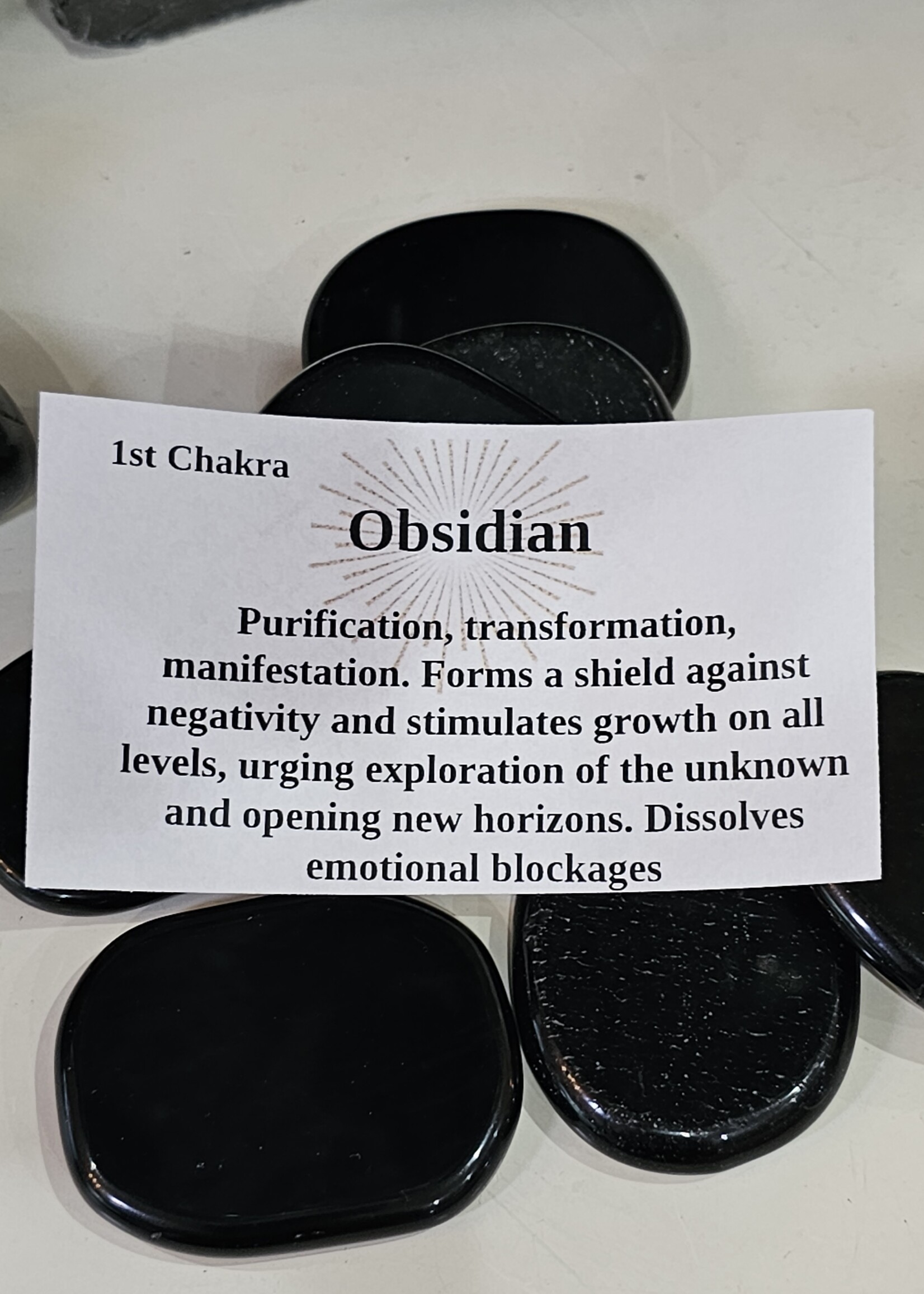 Black Obsidian Worry Stone 2" x 1.5"