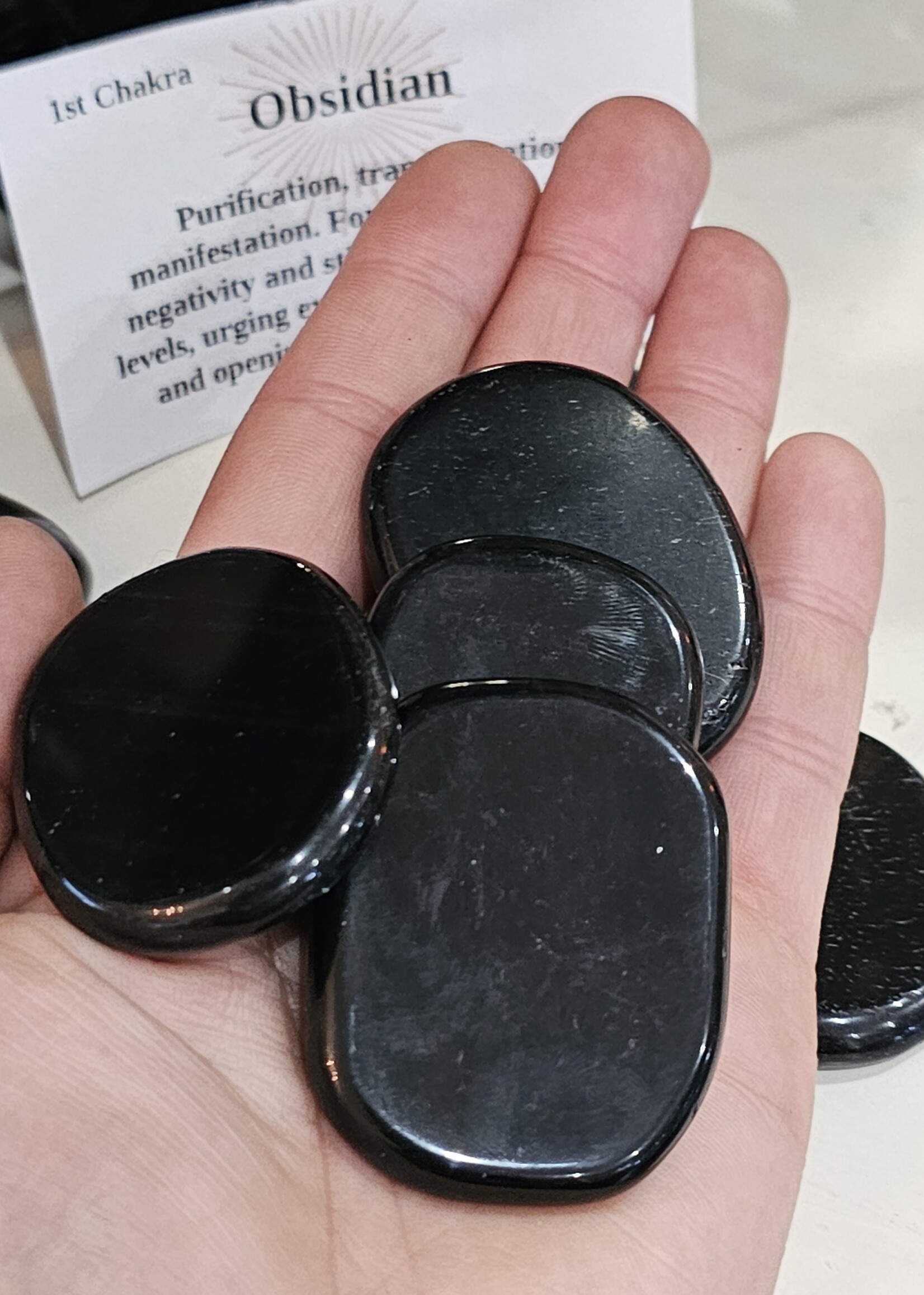 Black Obsidian Worry Stone 2" x 1.5"