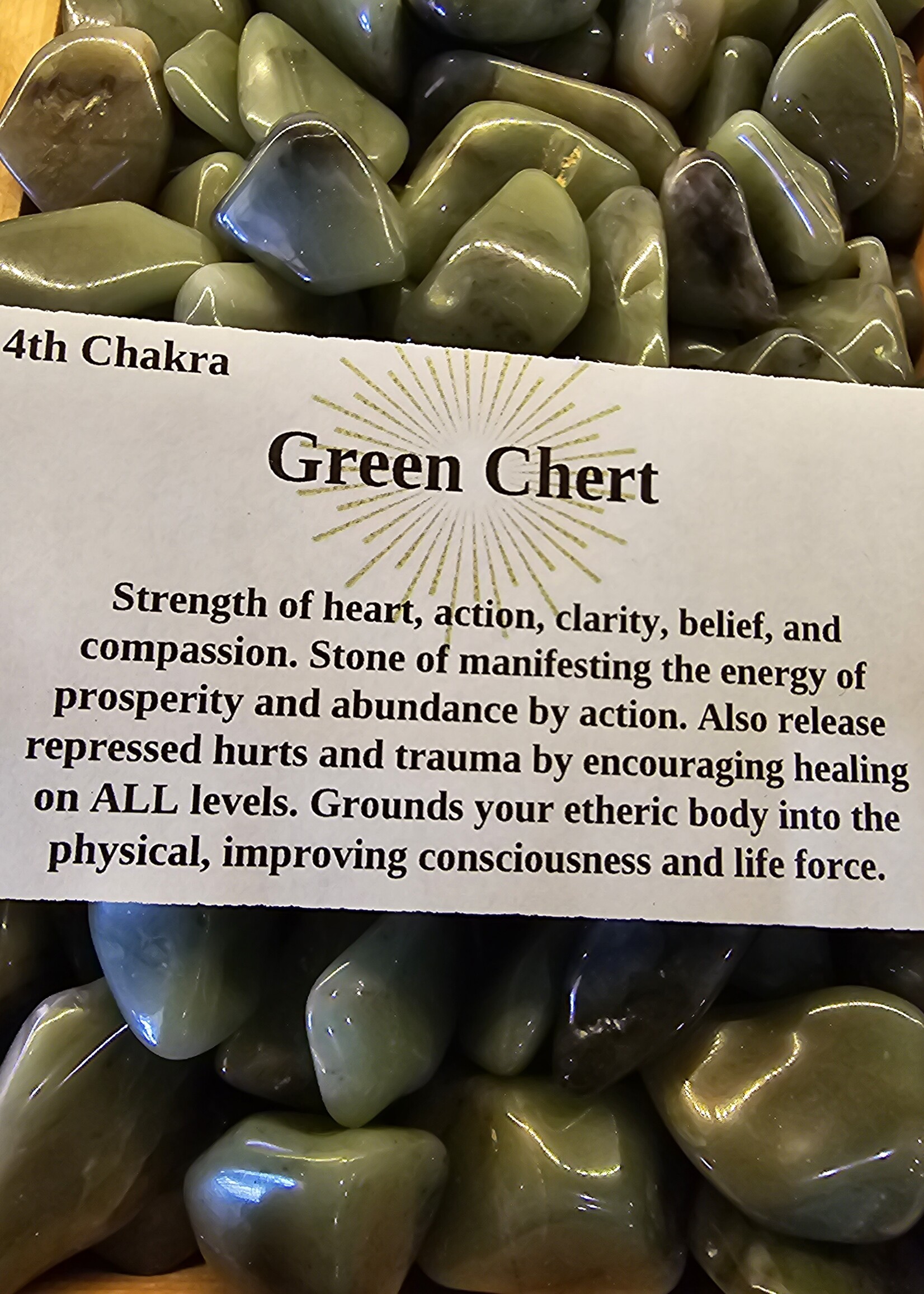 Green Chert Tumbled, Medium