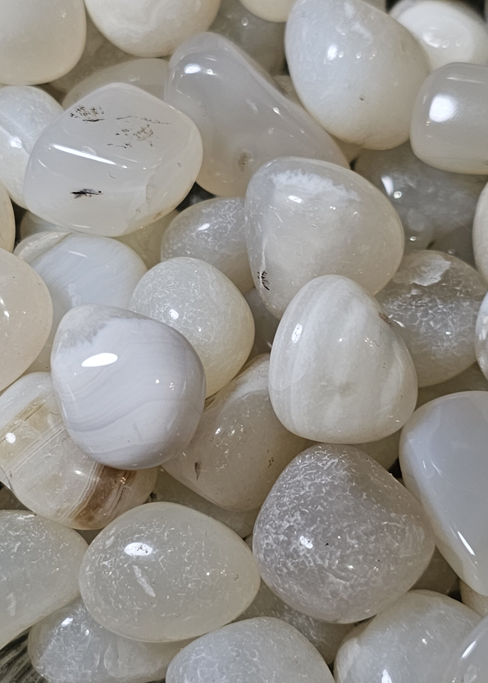 White Chalcedony Tumbled