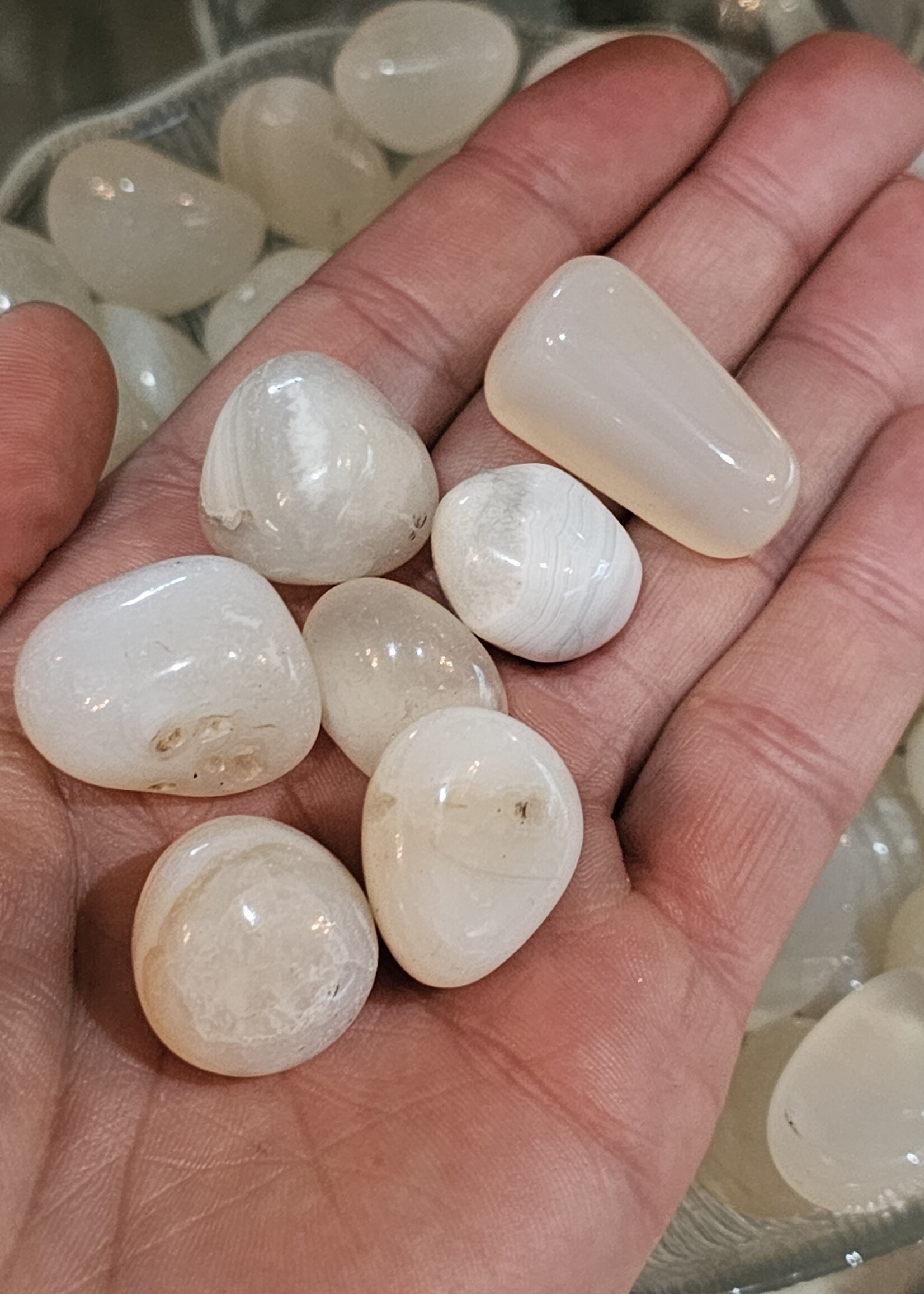 White Chalcedony Tumbled