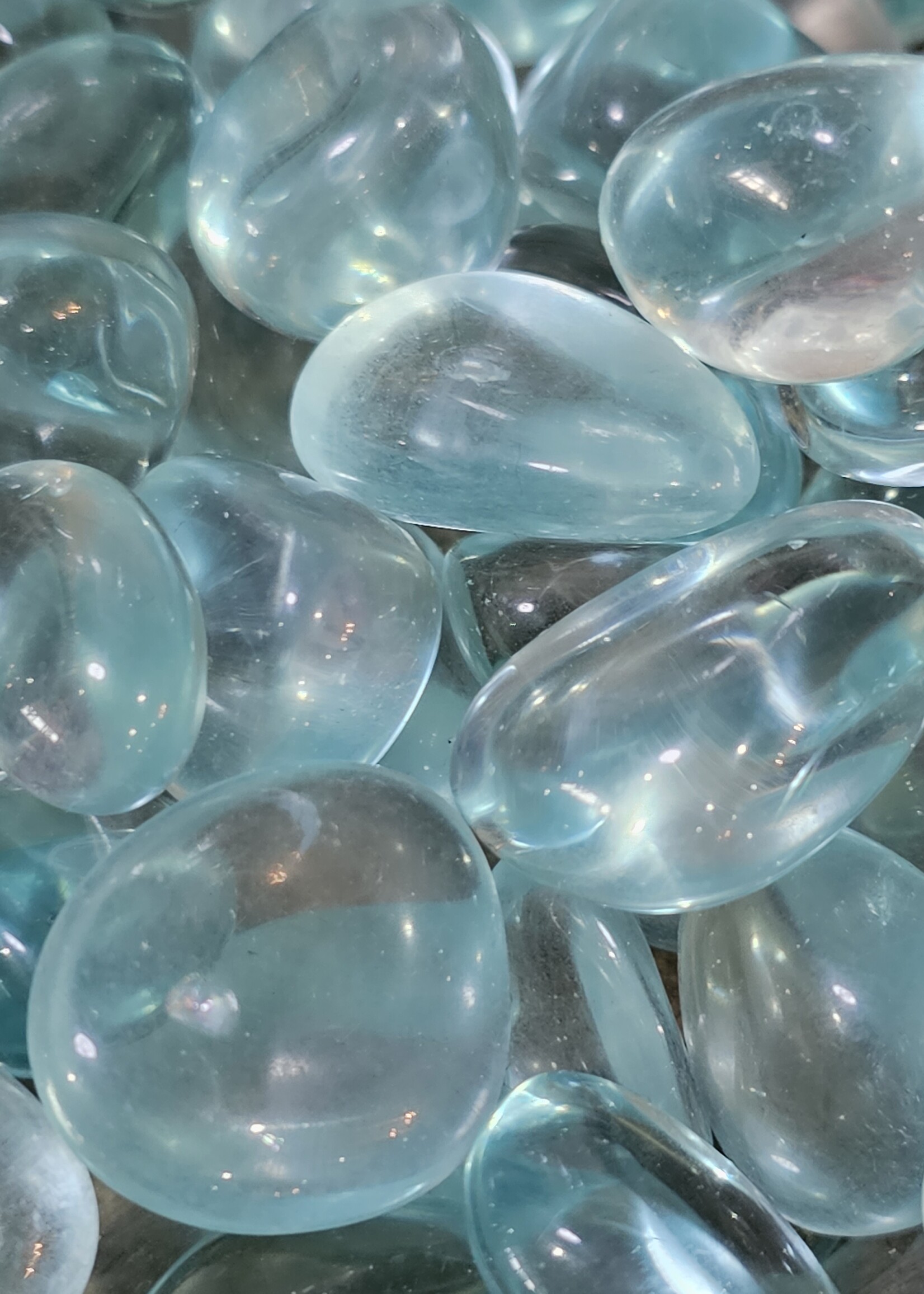 Blue Obsidian Tumbled (man made)