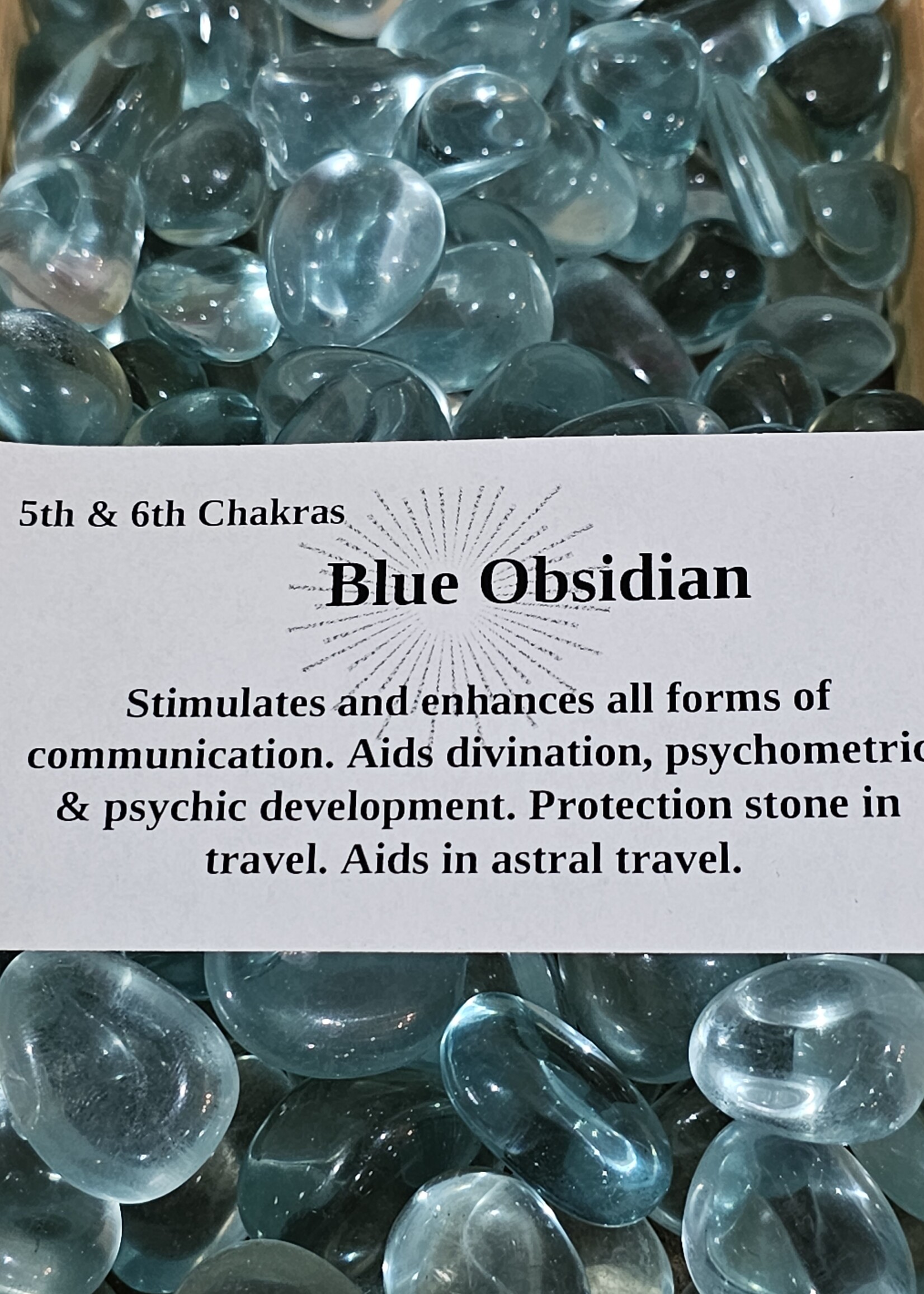 Blue Obsidian Tumbled (man made)