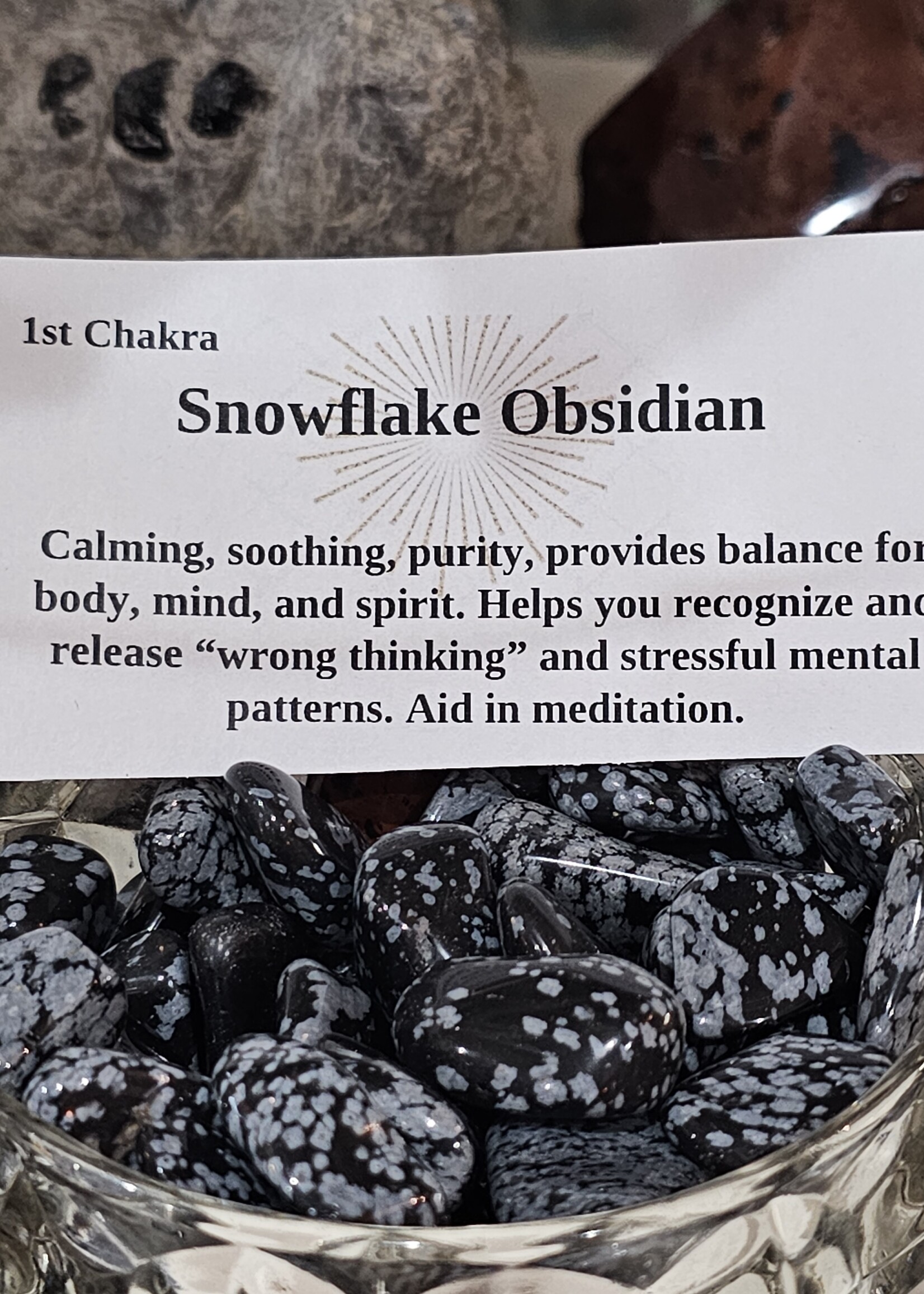 Snowflake Obsidian Tumbled, Medium