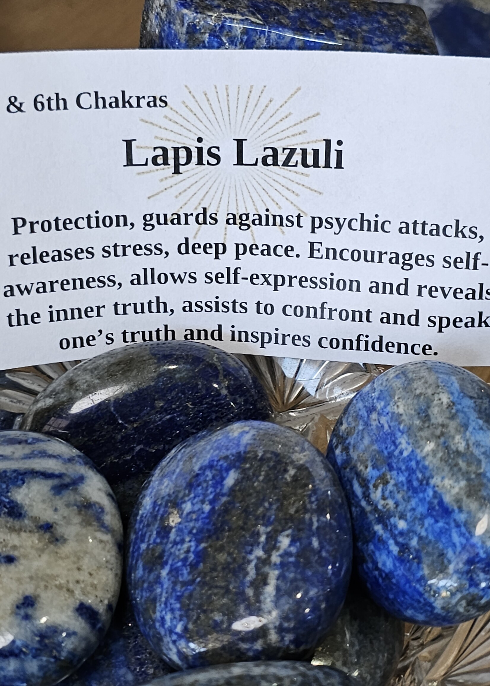 Lapis Lazuli Palm Stone 2' x 1.5"
