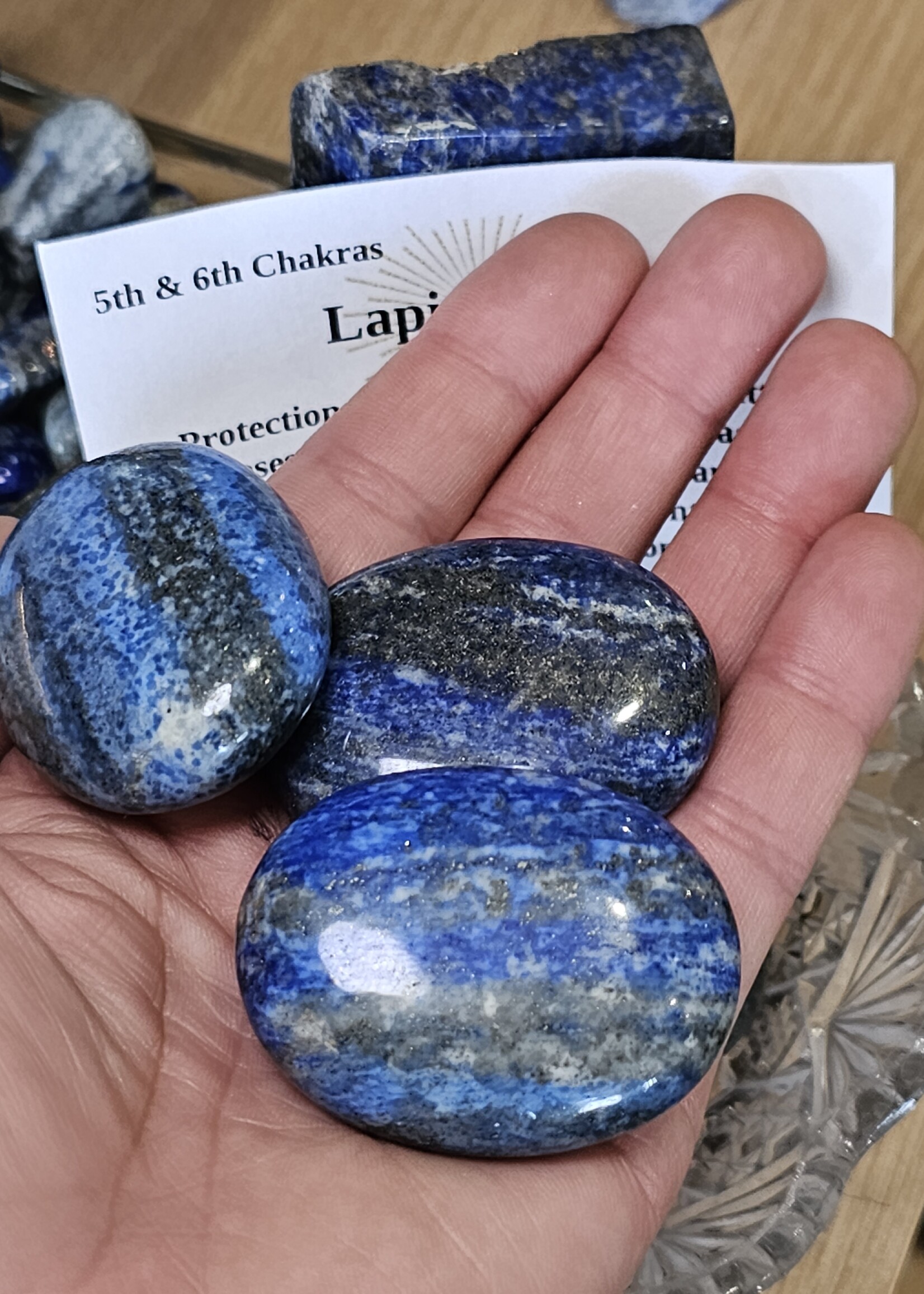 Lapis Lazuli Palm Stone 2' x 1.5"