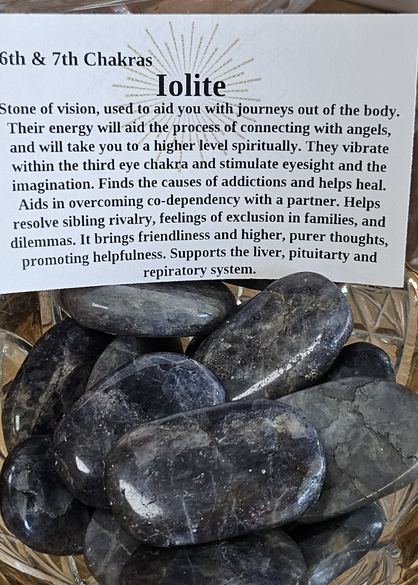 Iolite Worry Stone 2" x 1"