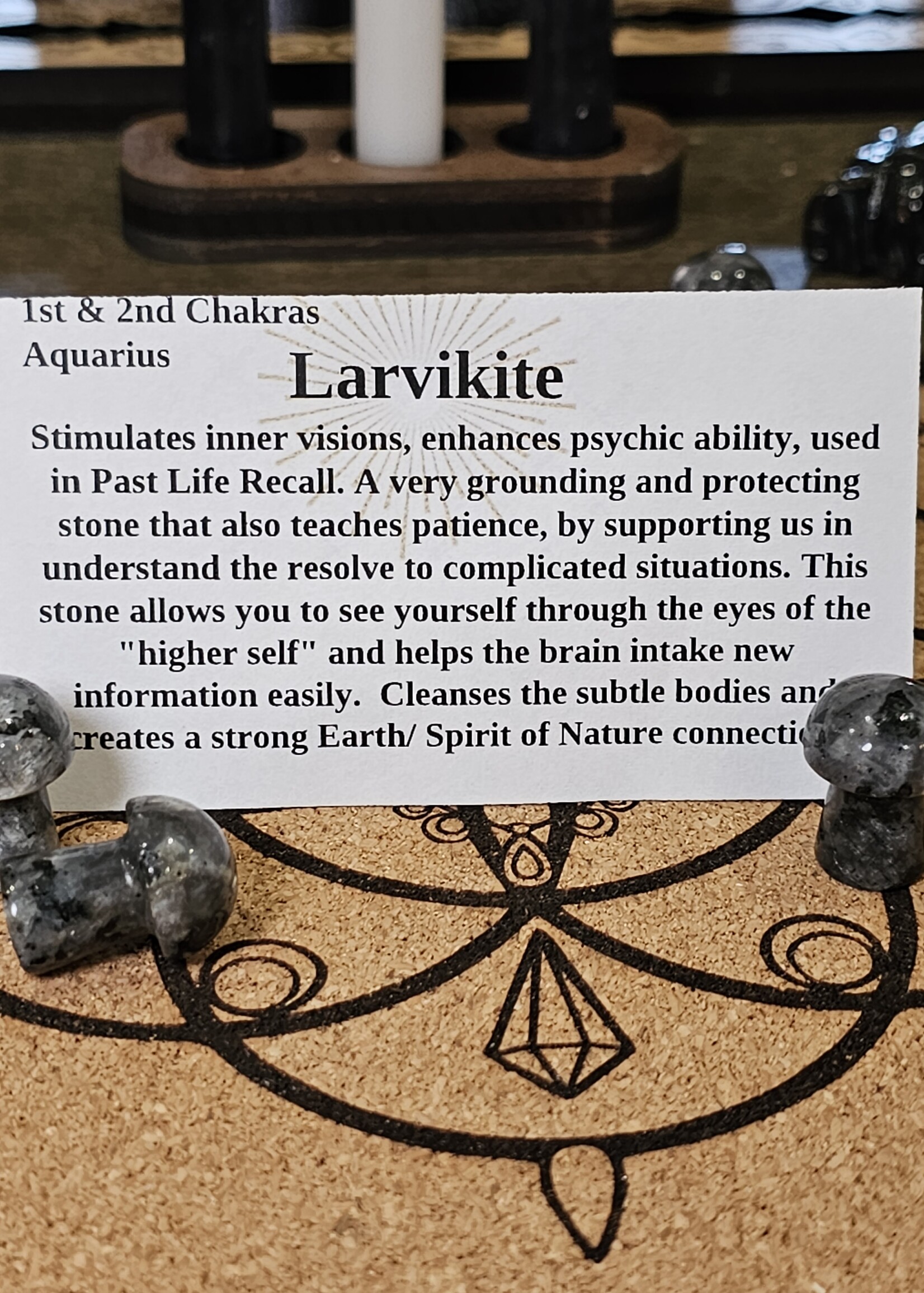 Larvikite Mushroom 1"