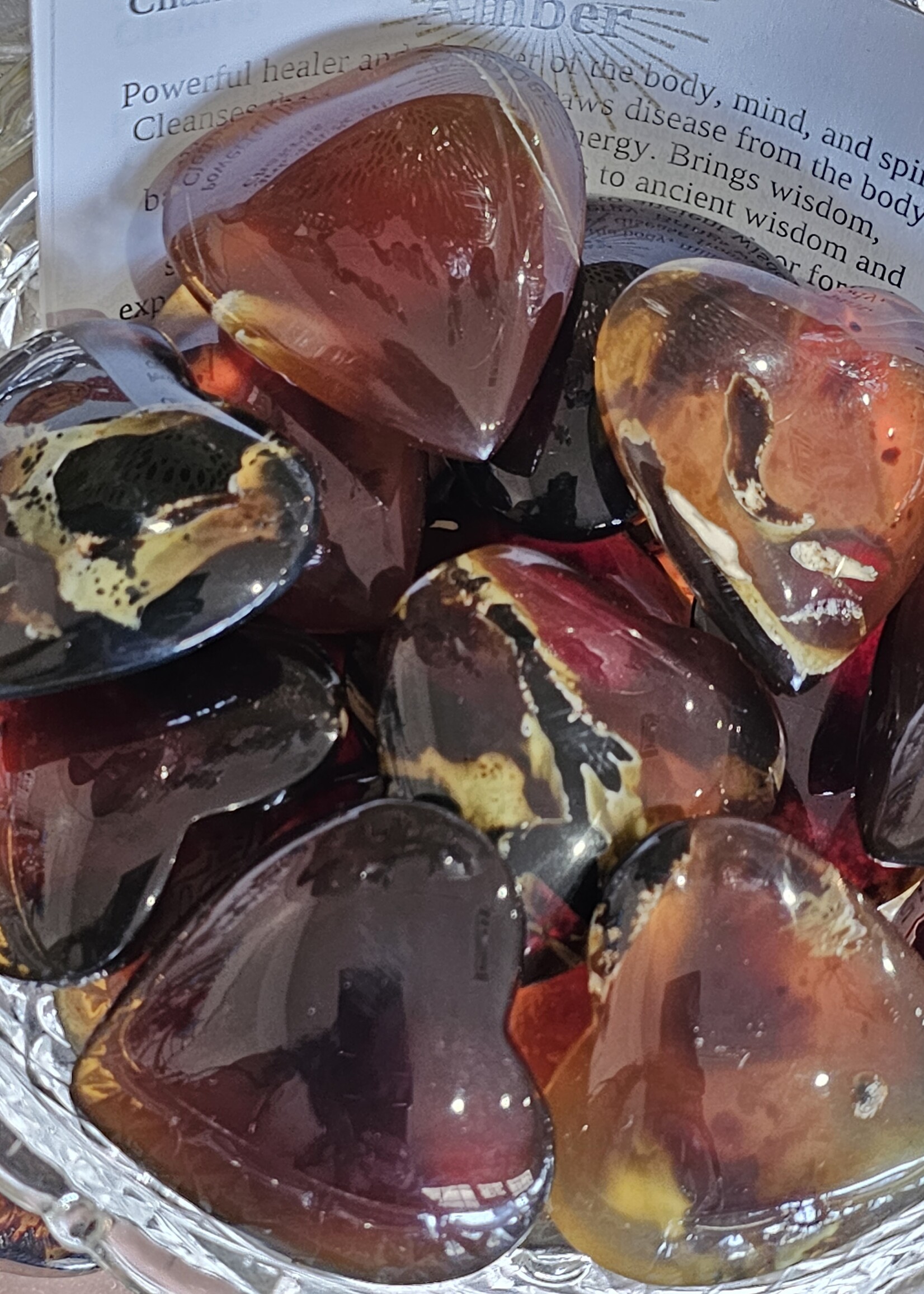 Amber Hearts 1.5" x 1.5"