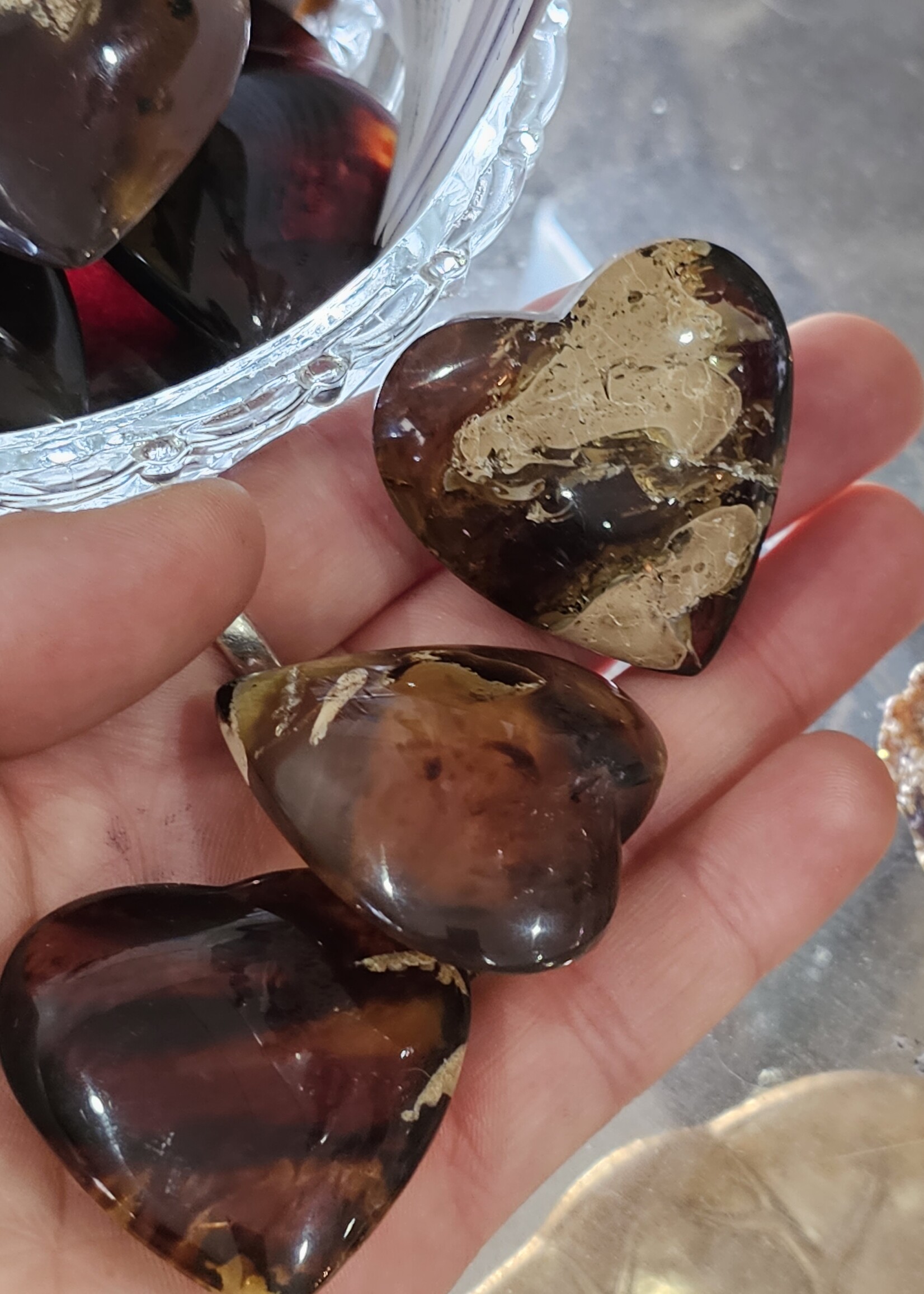 Amber Hearts 1.5" x 1.5"