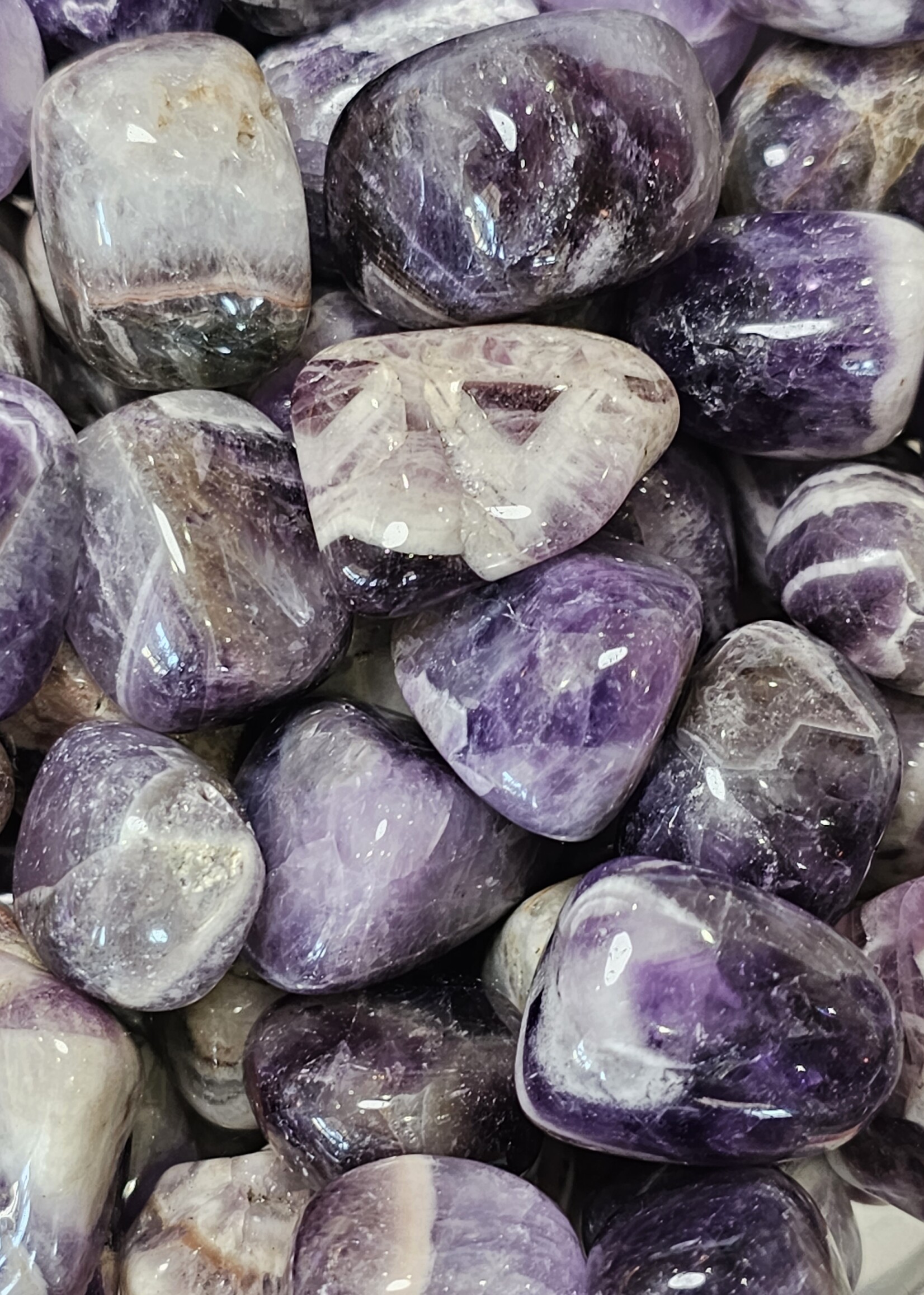 Chevron Amethyst Tumbled, Large