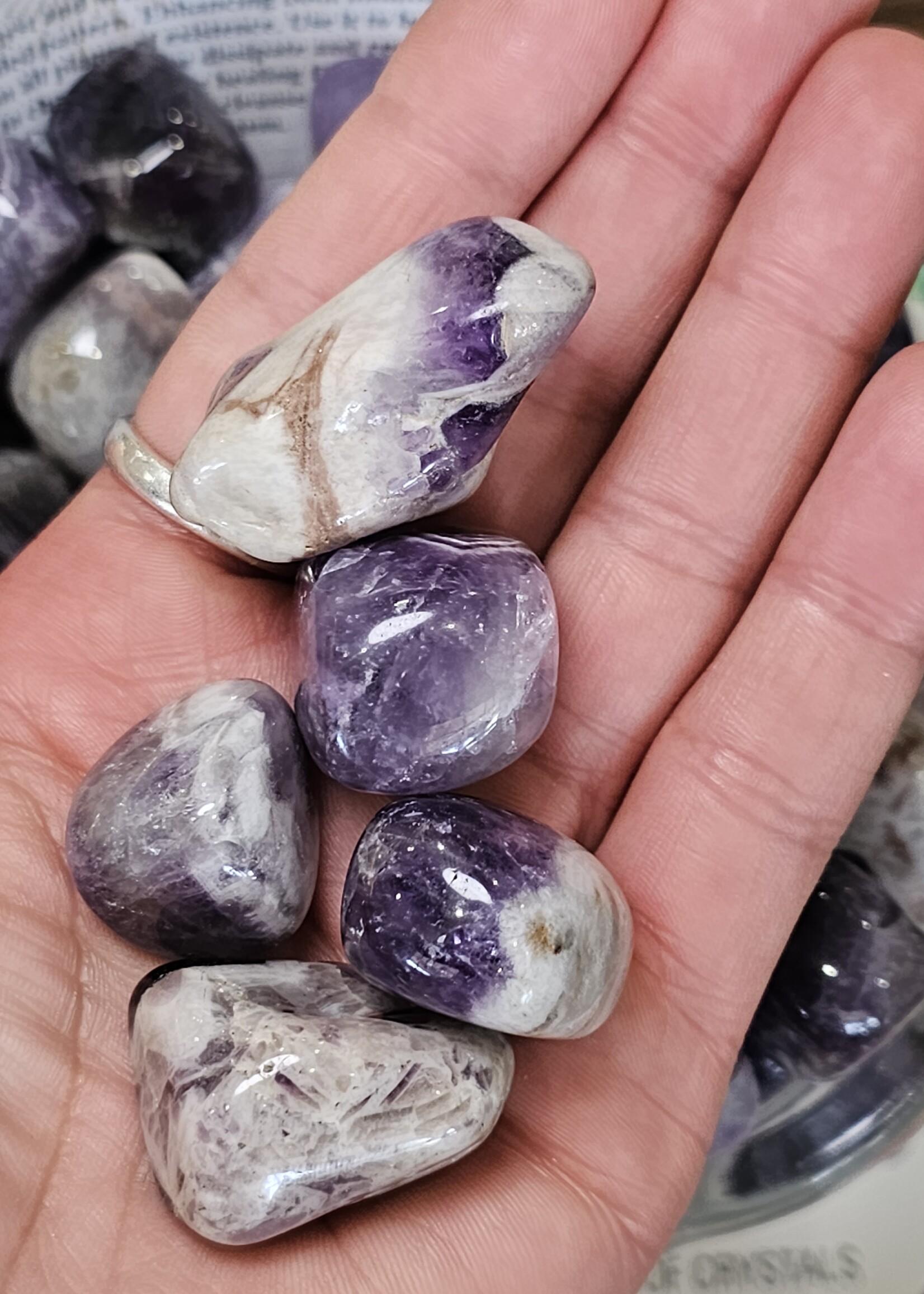 Chevron Amethyst Tumbled, Large