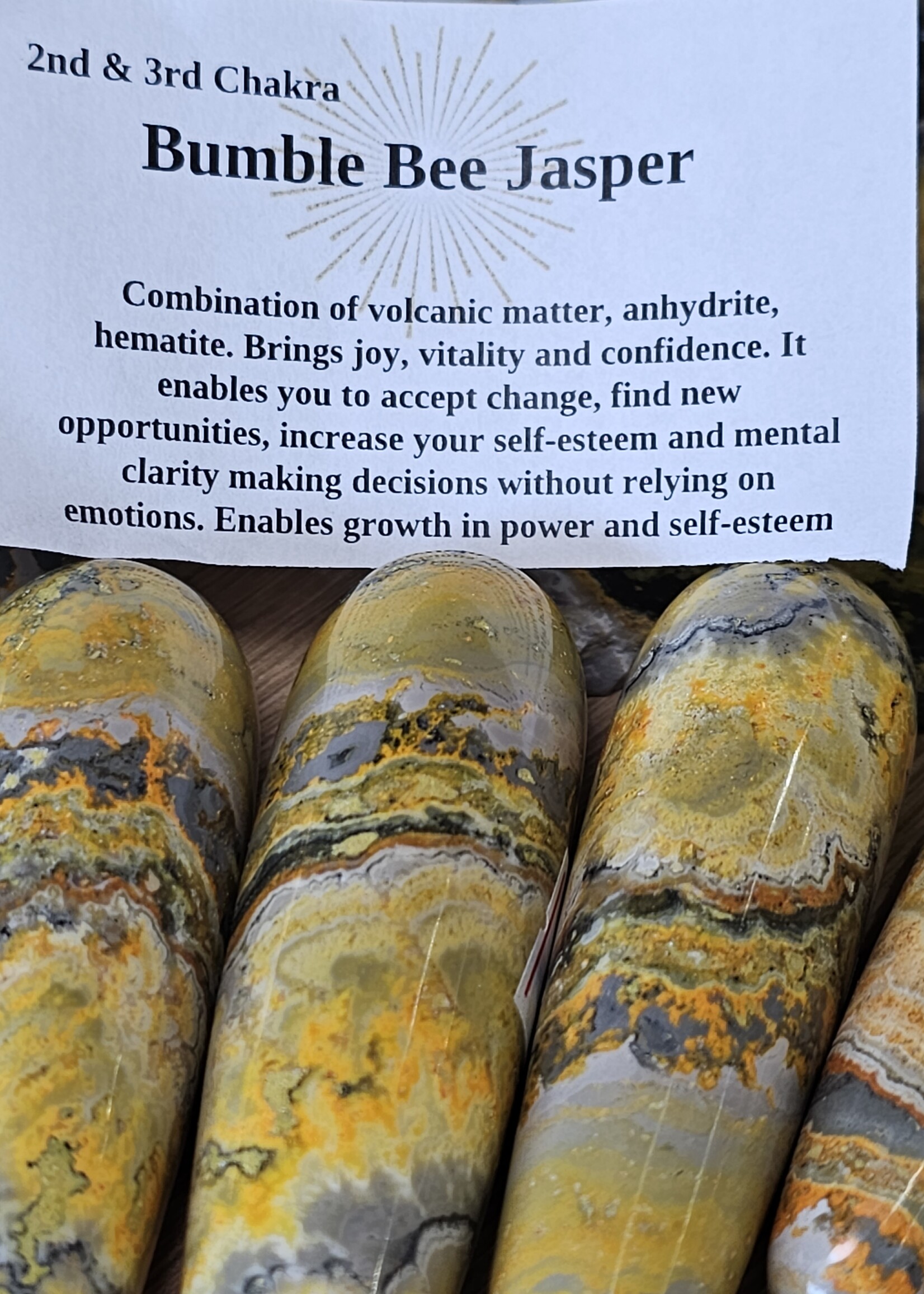 Bumble Bee Jasper Wand L4" x W1"