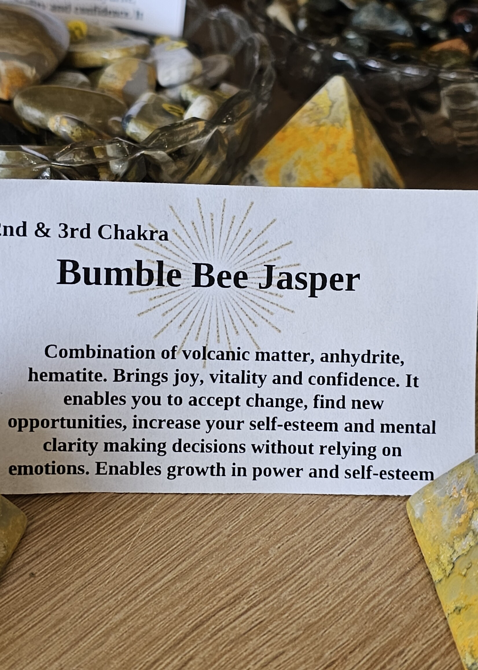 Bumble Bee Jasper Pyramid 2" x 2" x 2"