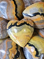 Bumble Bee Jasper Heart 1.5" x 1.5"