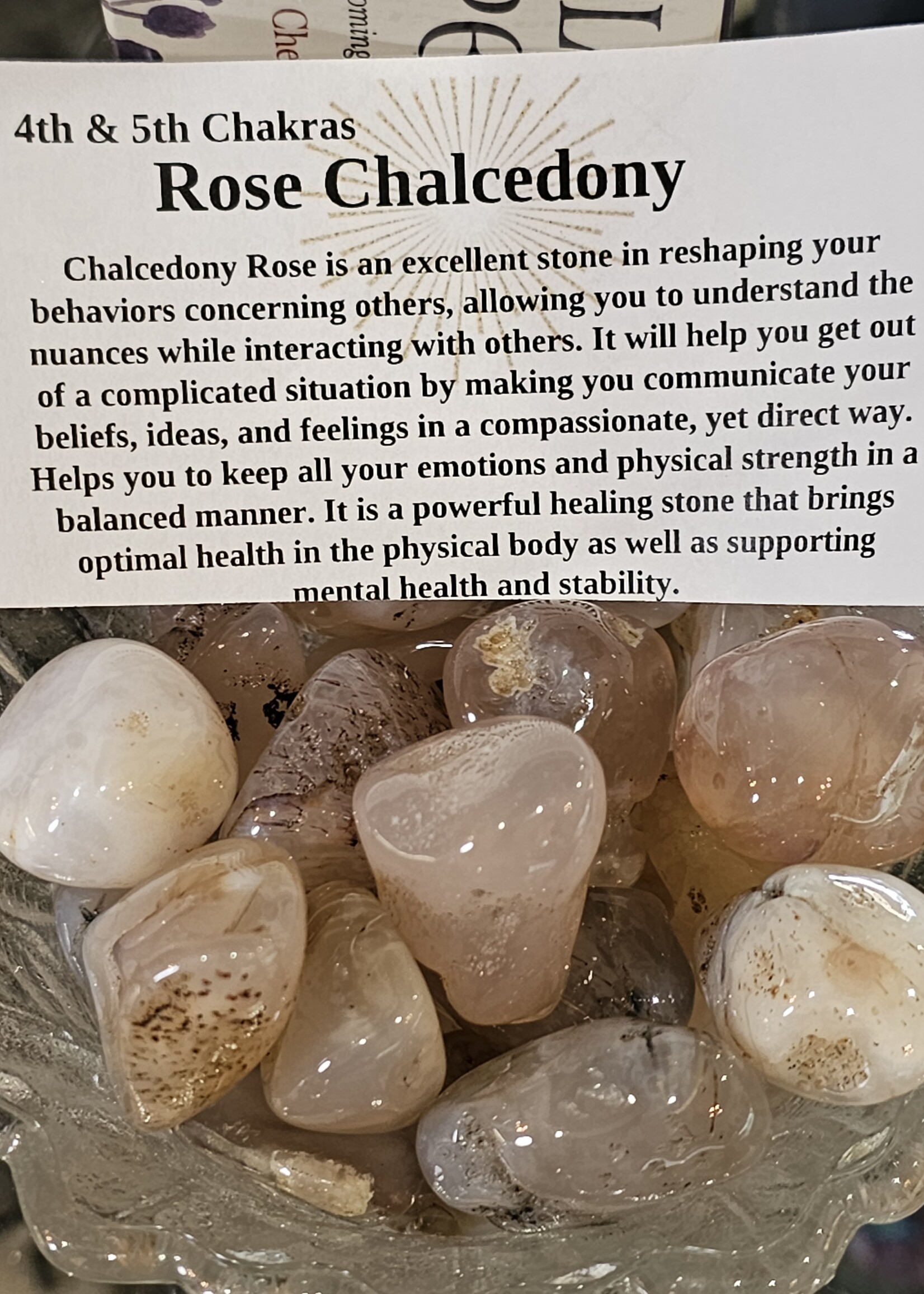Pink Rose Chalcedony Tumbled, Medium