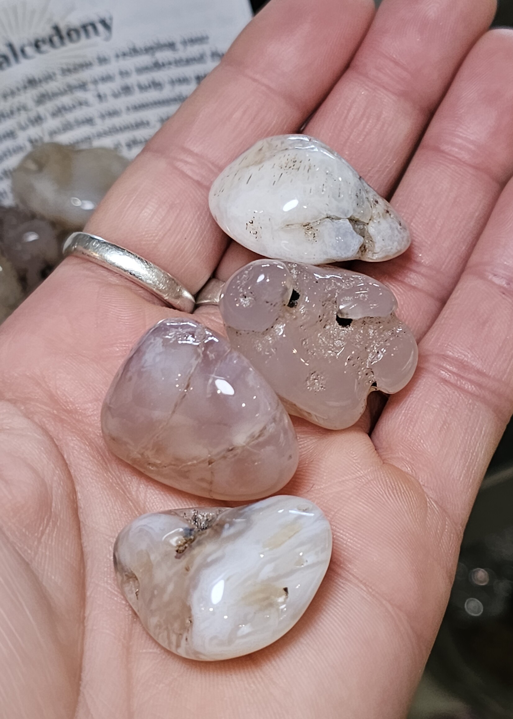 Pink Rose Chalcedony Tumbled, Medium