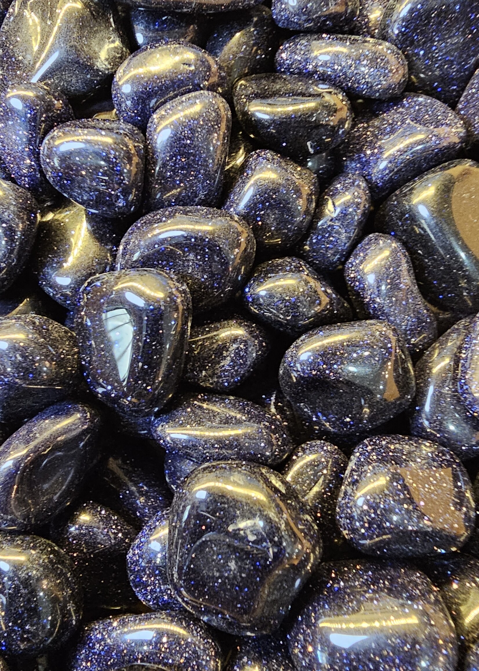Blue Goldstone Tumbled