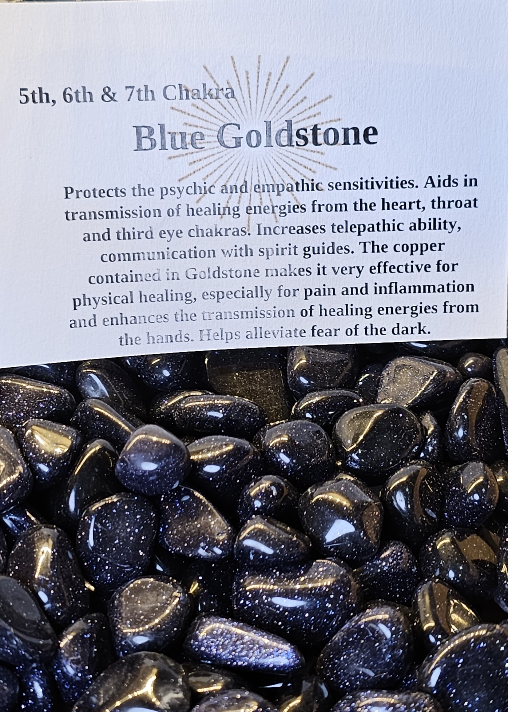 Blue Goldstone Tumbled